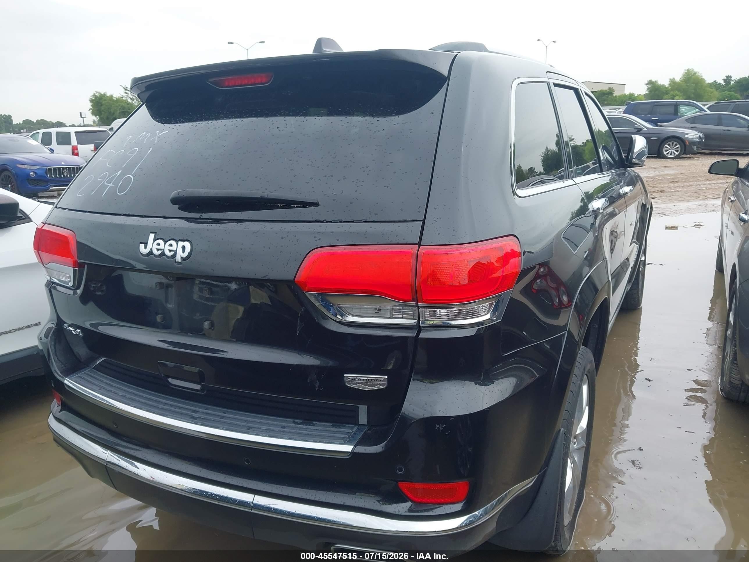 2015 Jeep Grand Cherokee Summit Black vin: 1C4RJFJG1FC912940