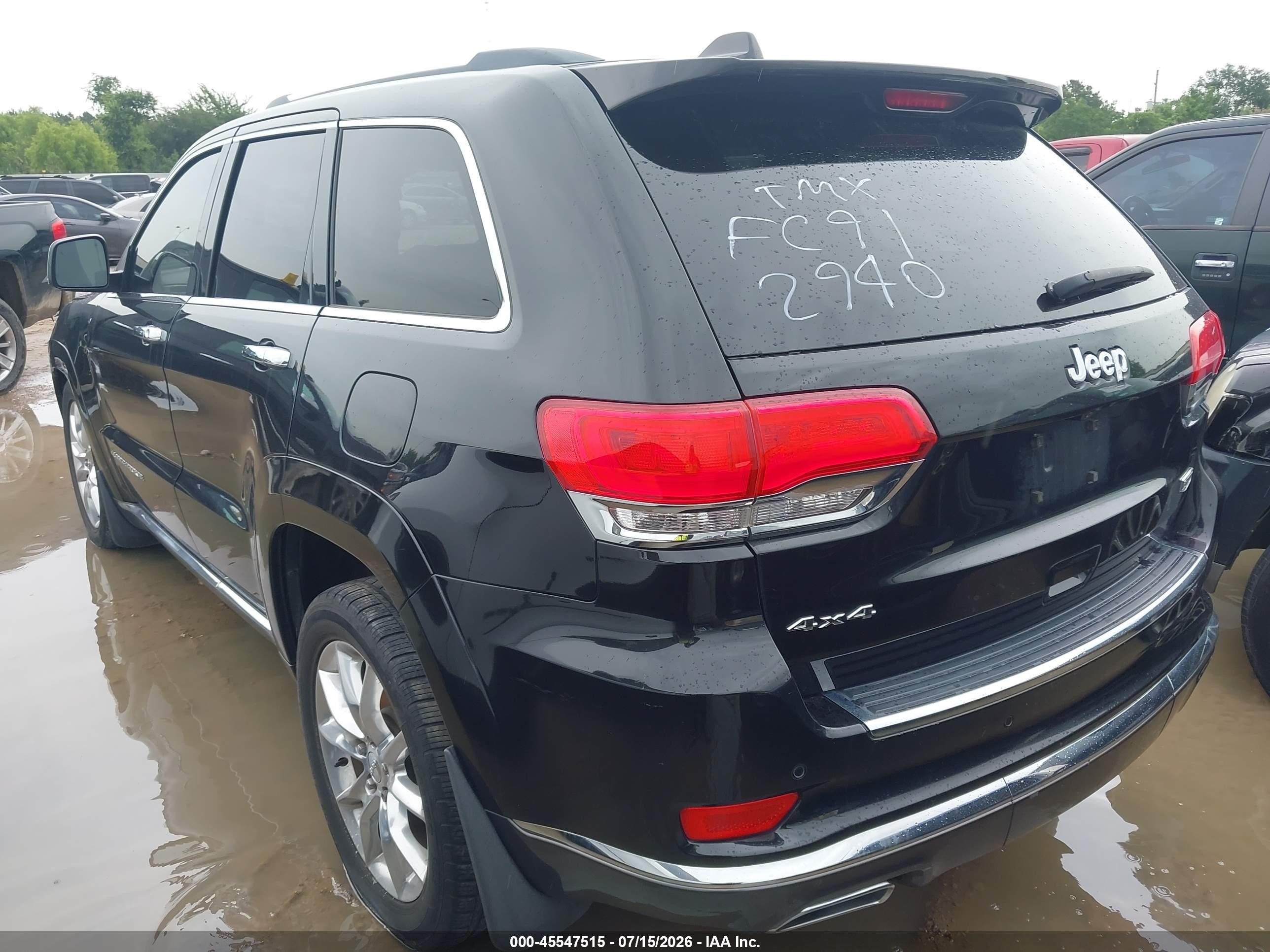 2015 Jeep Grand Cherokee Summit Black vin: 1C4RJFJG1FC912940