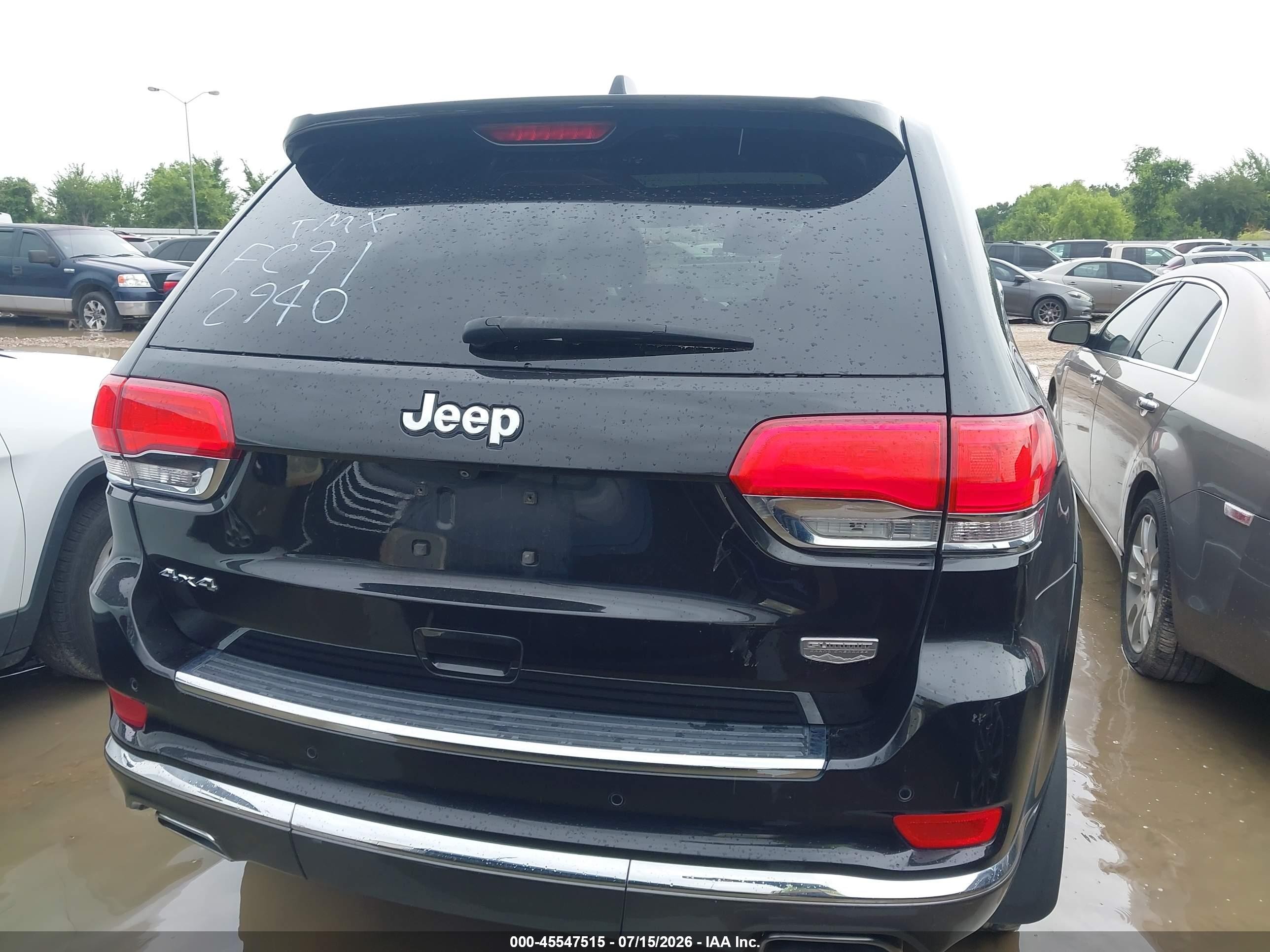 2015 Jeep Grand Cherokee Summit Black vin: 1C4RJFJG1FC912940
