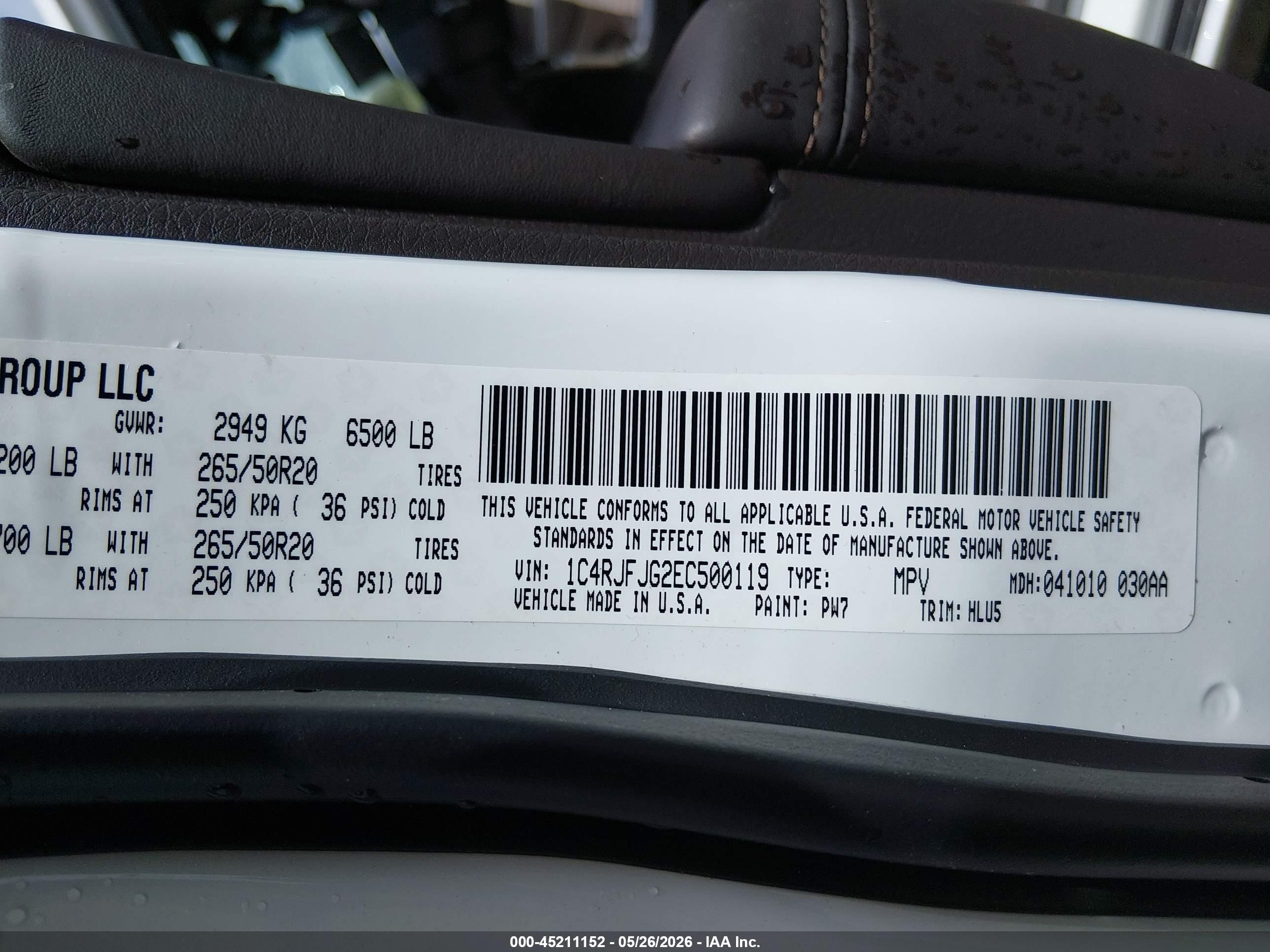 2014 Jeep Grand Cherokee Summit White vin: 1C4RJFJG2EC500119
