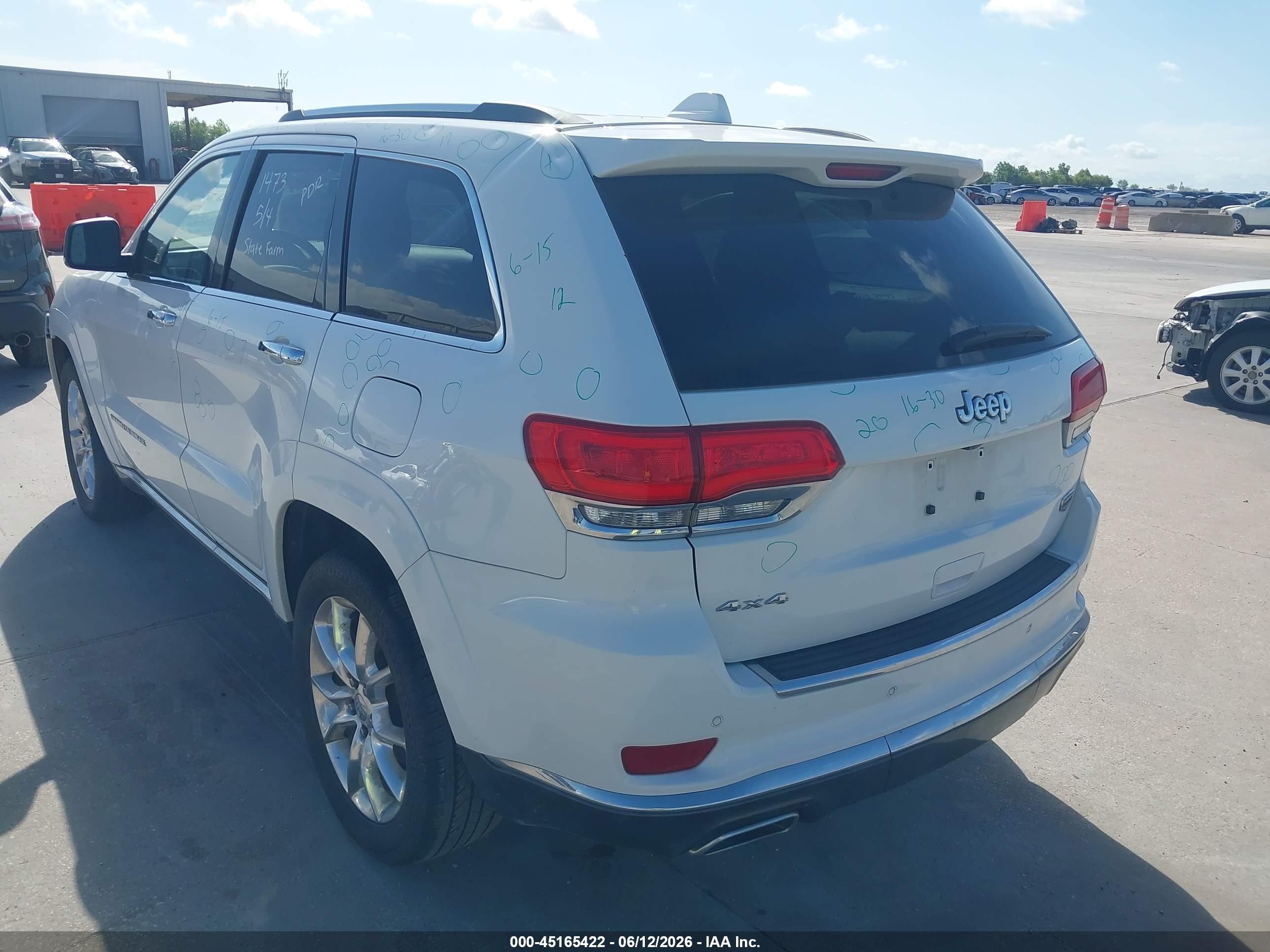 2014 Jeep Grand Cherokee Summit White vin: 1C4RJFJG2EC531449