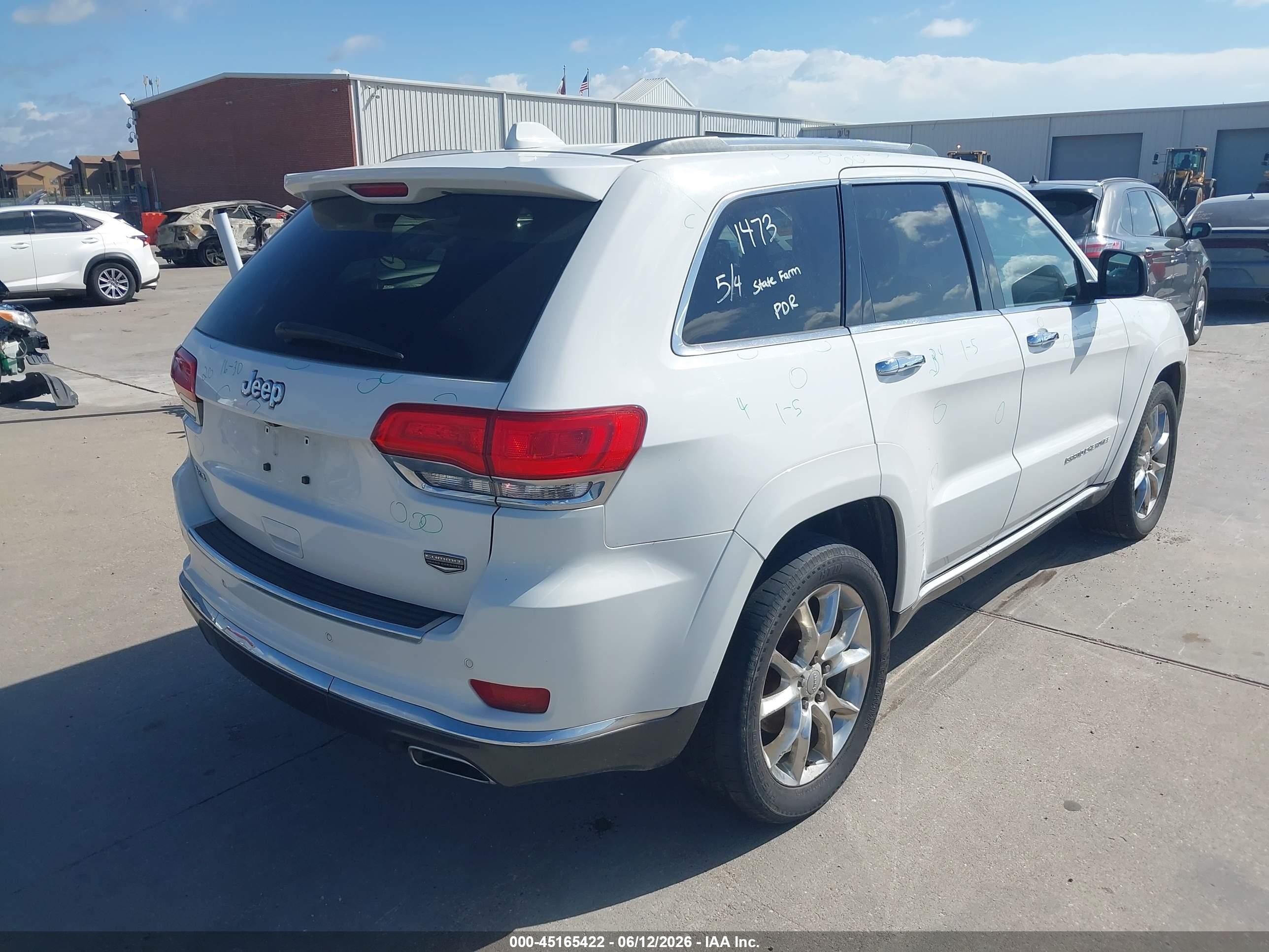 2014 Jeep Grand Cherokee Summit White vin: 1C4RJFJG2EC531449