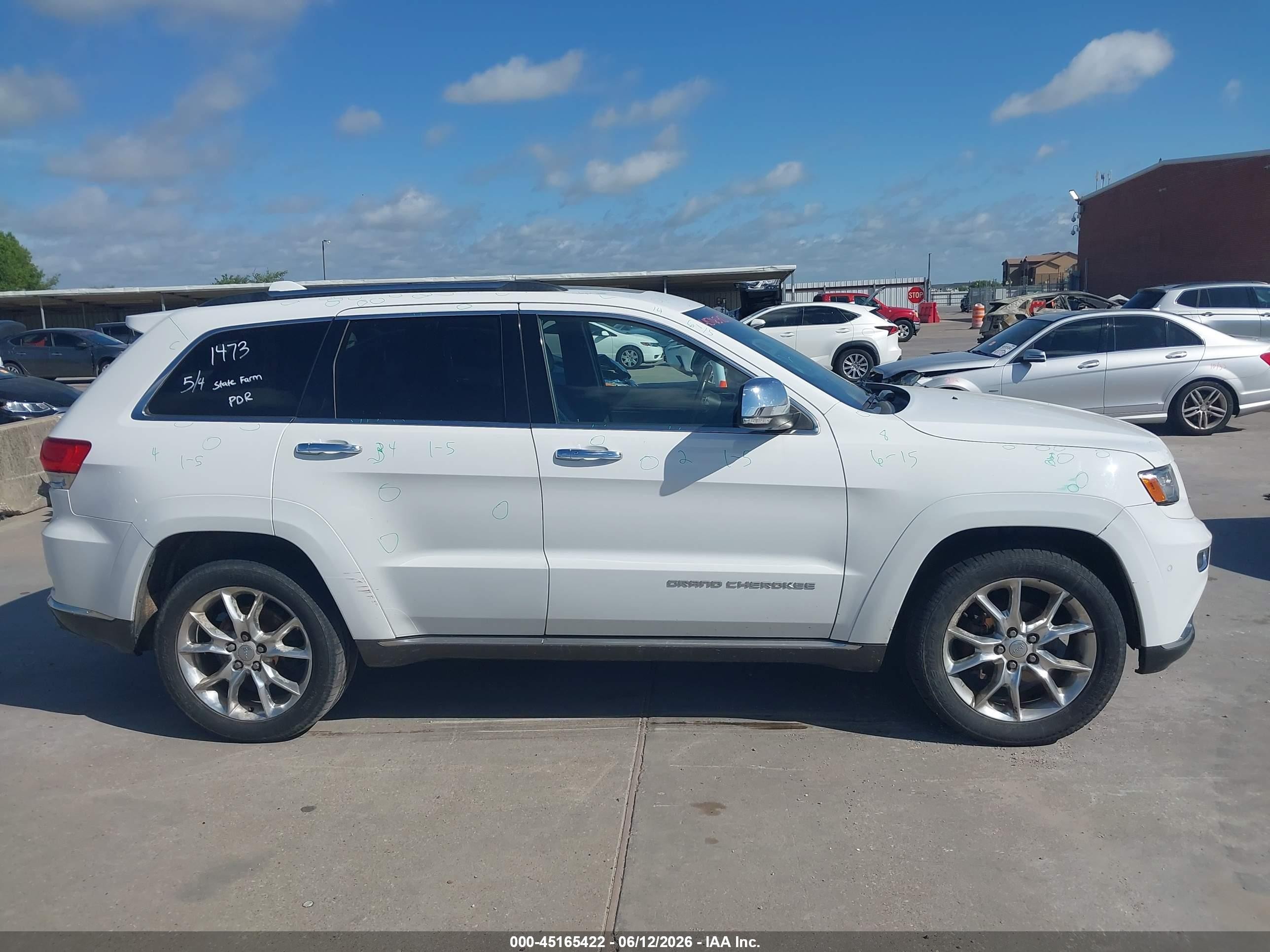 2014 Jeep Grand Cherokee Summit White vin: 1C4RJFJG2EC531449