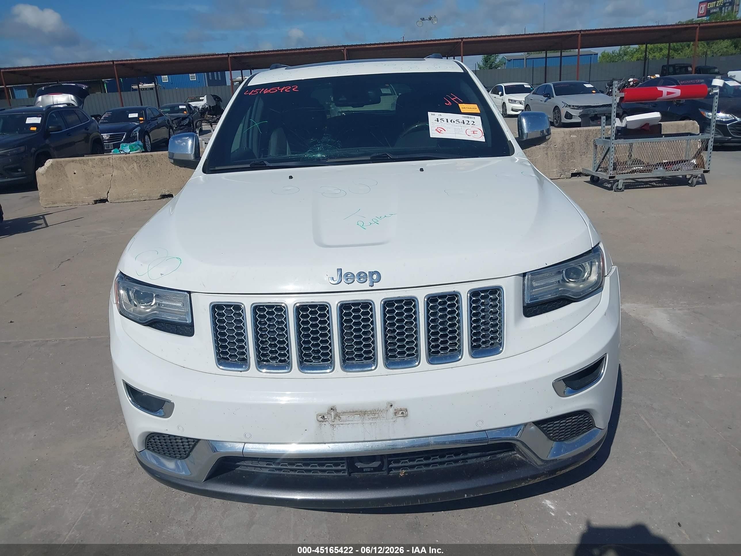 2014 Jeep Grand Cherokee Summit White vin: 1C4RJFJG2EC531449