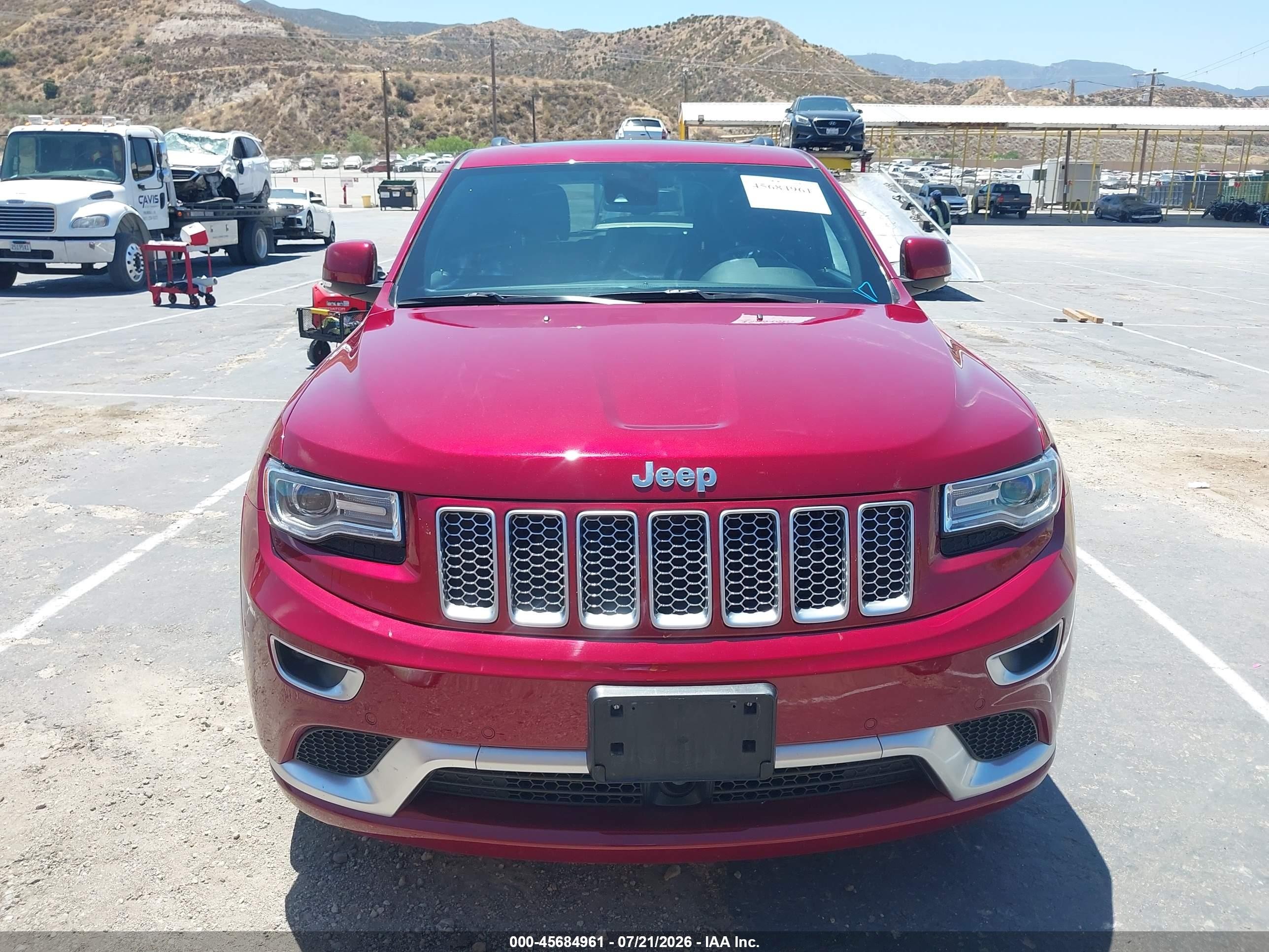 2015 Jeep Grand Cherokee Summit Red vin: 1C4RJFJG2FC783364