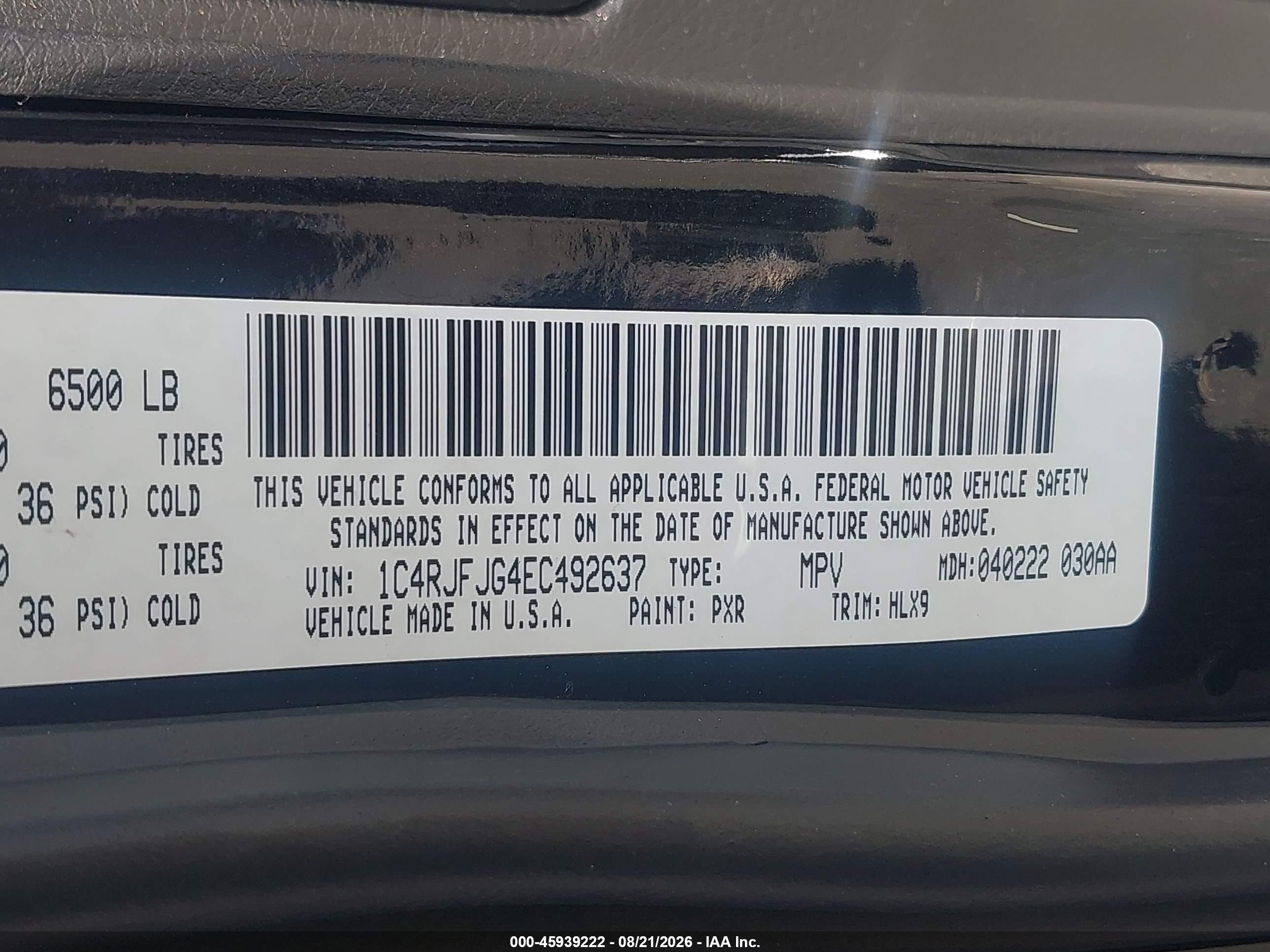 2014 Jeep Grand Cherokee Summit Black vin: 1C4RJFJG4EC492637
