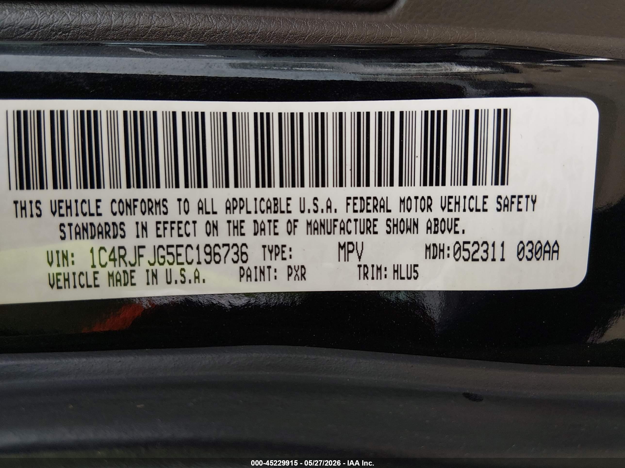 2014 Jeep Grand Cherokee Summit Black vin: 1C4RJFJG5EC196736