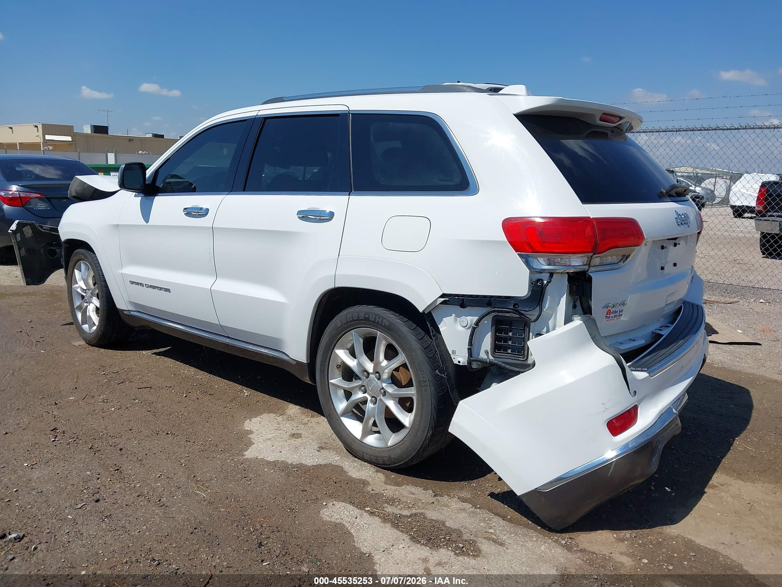 2014 Jeep Grand Cherokee Summit White vin: 1C4RJFJG6EC270312