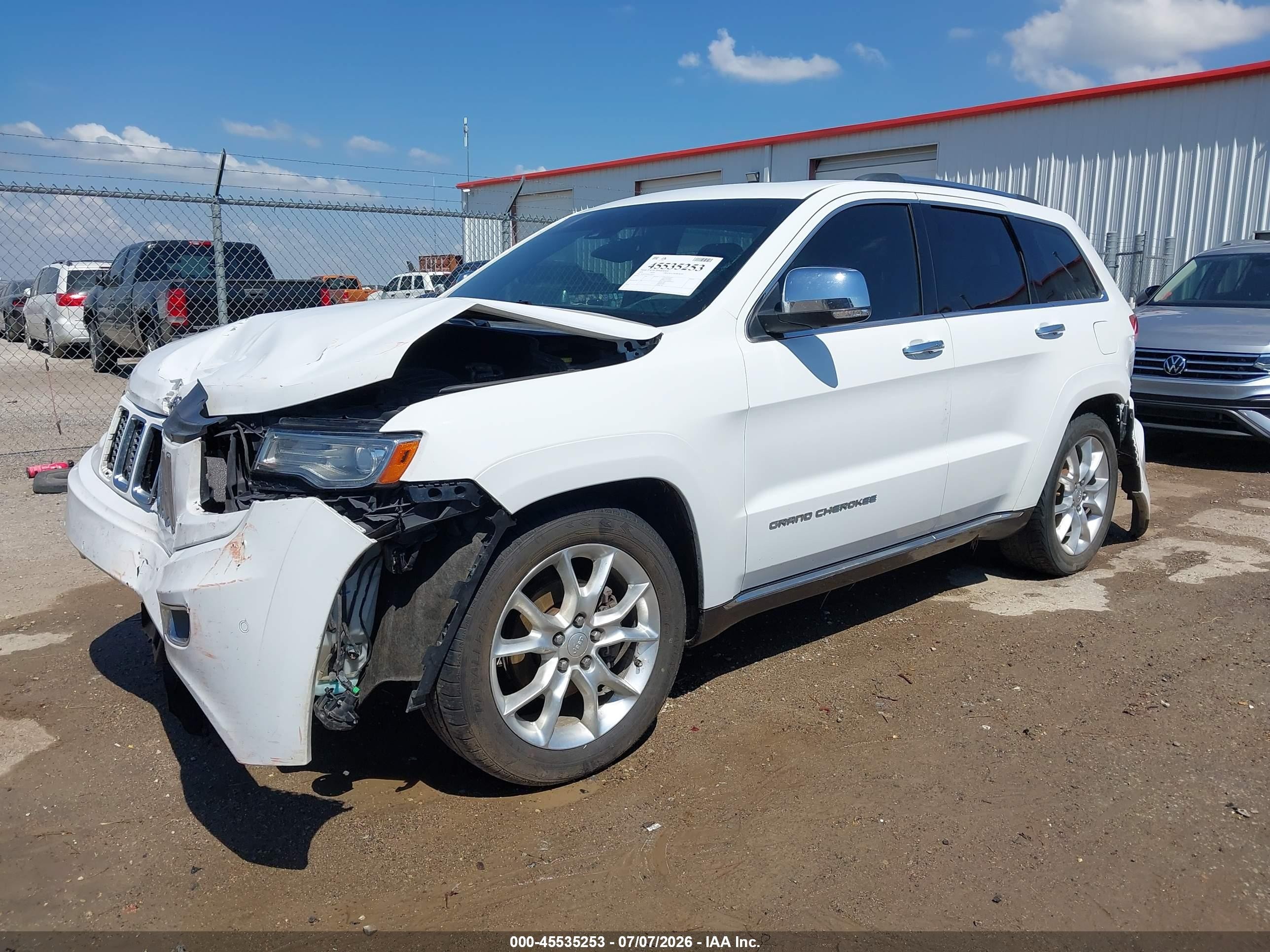 2014 Jeep Grand Cherokee Summit White vin: 1C4RJFJG6EC270312