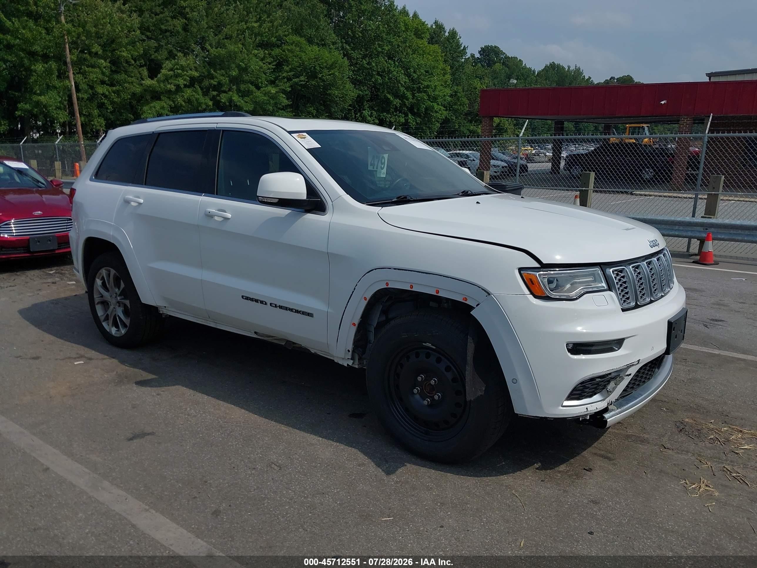 2019 Jeep Grand Cherokee Summit 4x4 White vin: 1C4RJFJG6KC609887