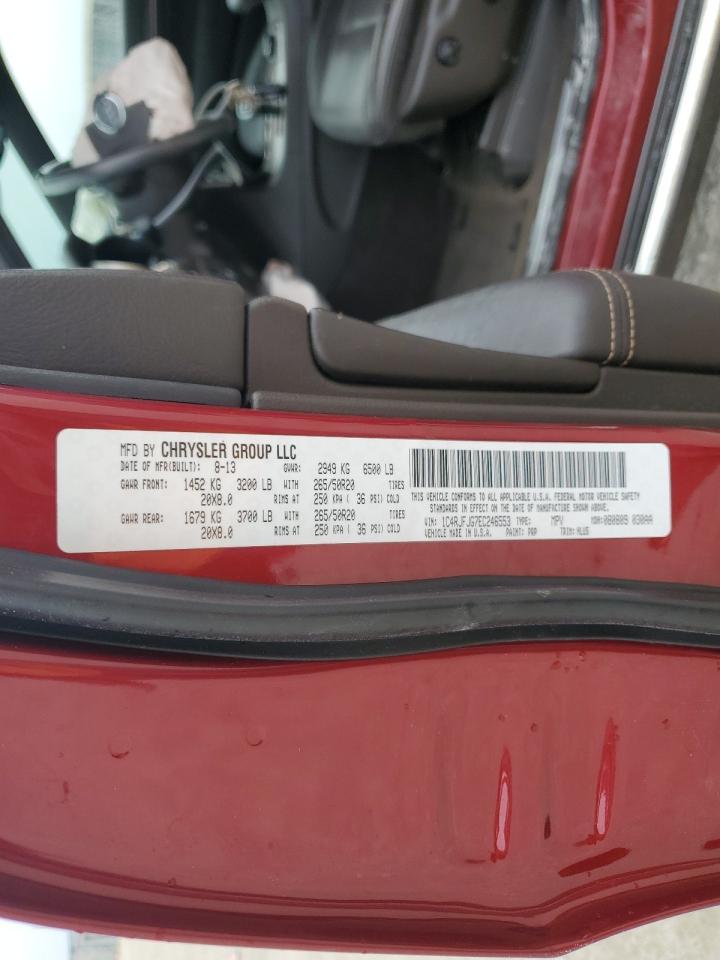 2014 Jeep Grand Cherokee Summit Red vin: 1C4RJFJG7EC246553