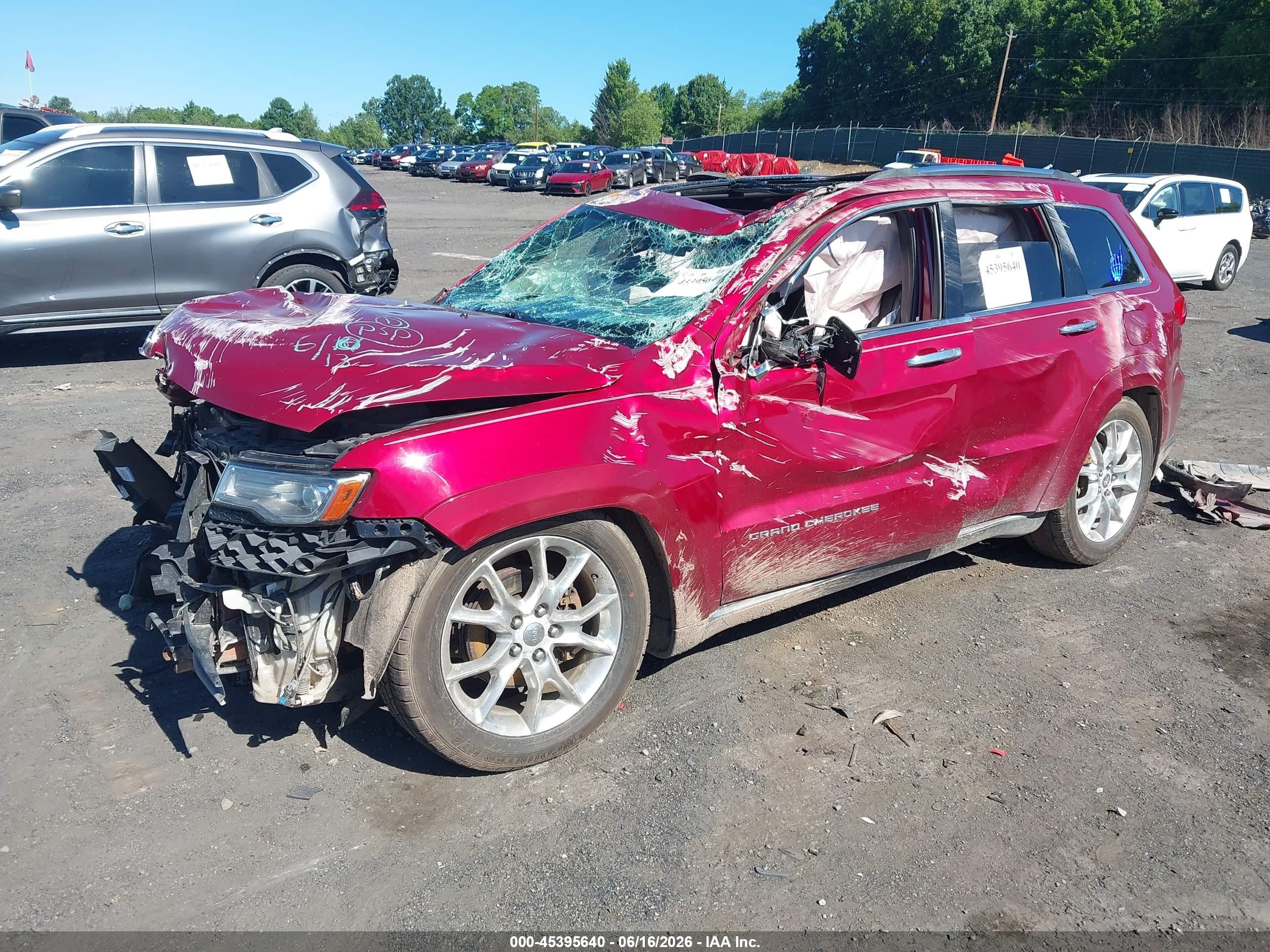 2014 Jeep Grand Cherokee Summit Red vin: 1C4RJFJG7EC304726