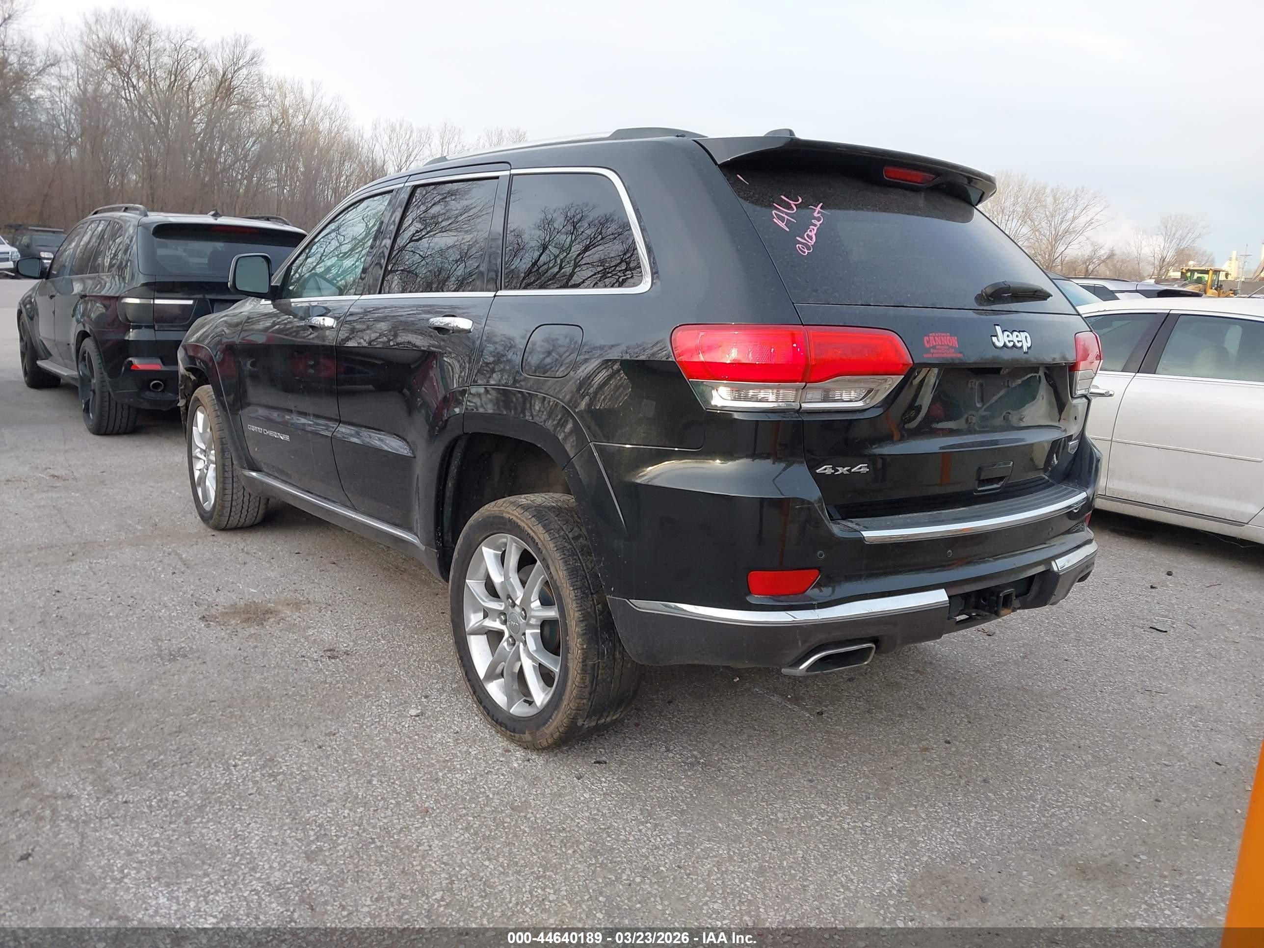 2015 Jeep Grand Cherokee Summit Black vin: 1C4RJFJG7FC741899