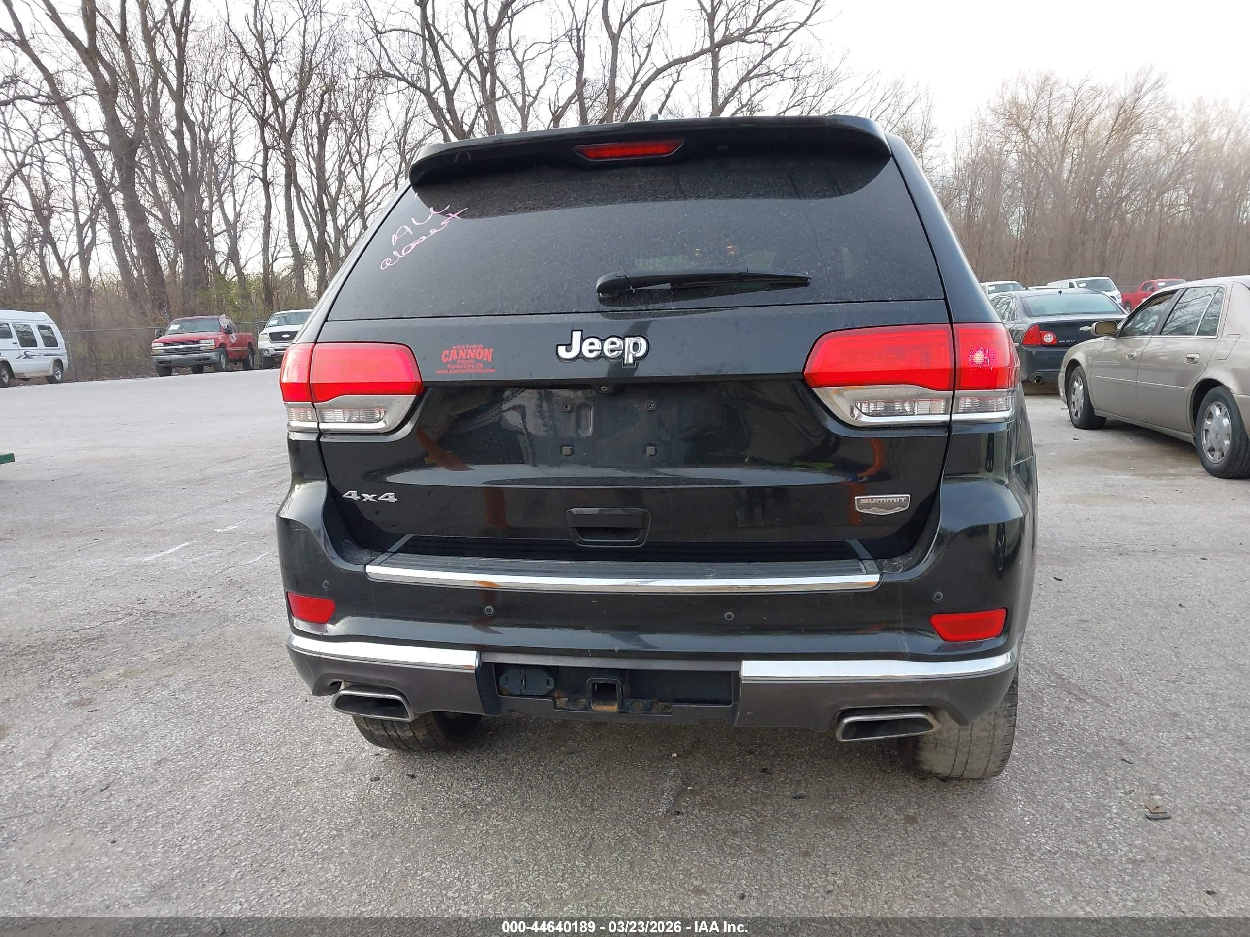 2015 Jeep Grand Cherokee Summit Black vin: 1C4RJFJG7FC741899