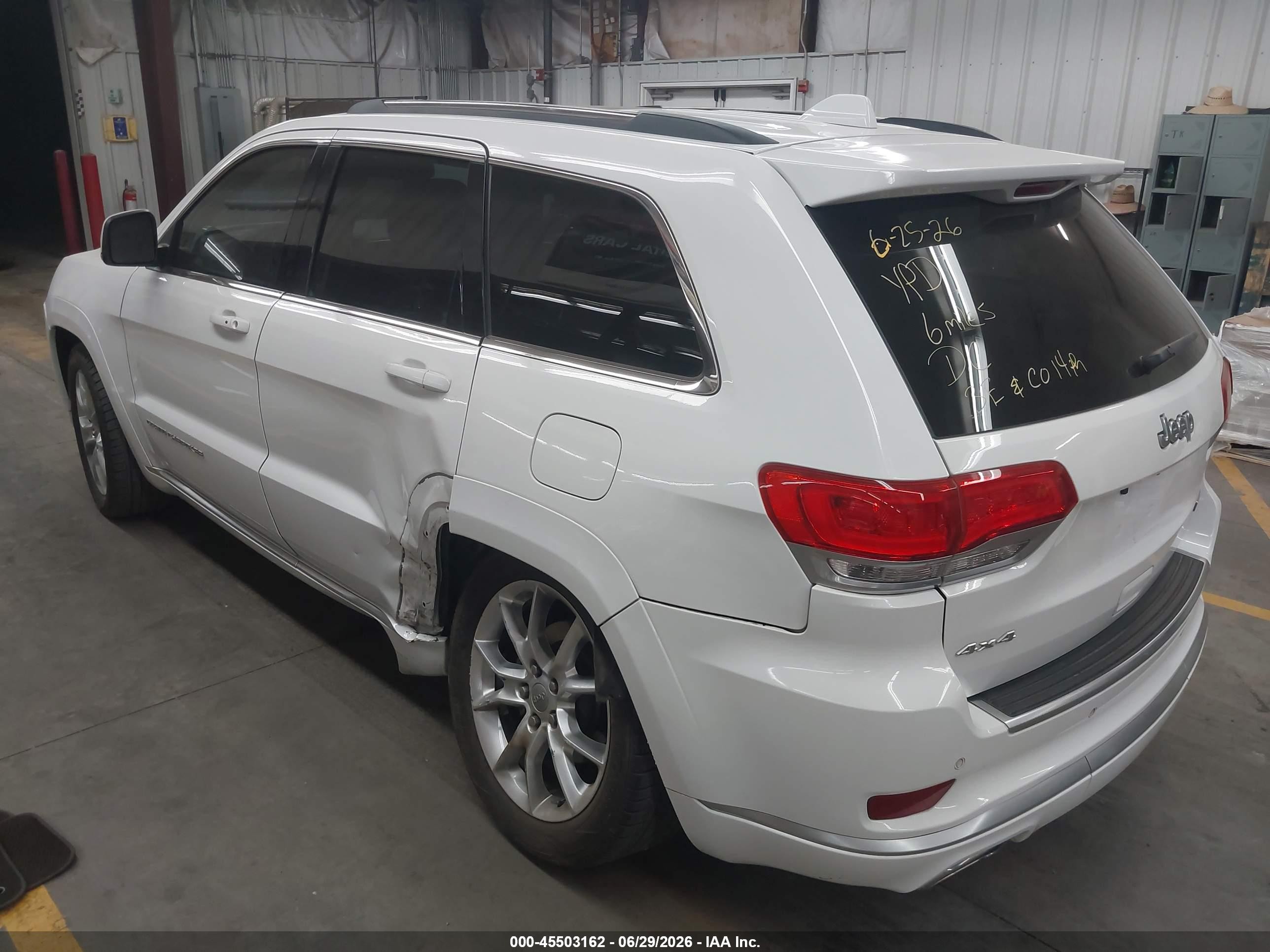 2015 Jeep Grand Cherokee Summit White vin: 1C4RJFJG8FC822605