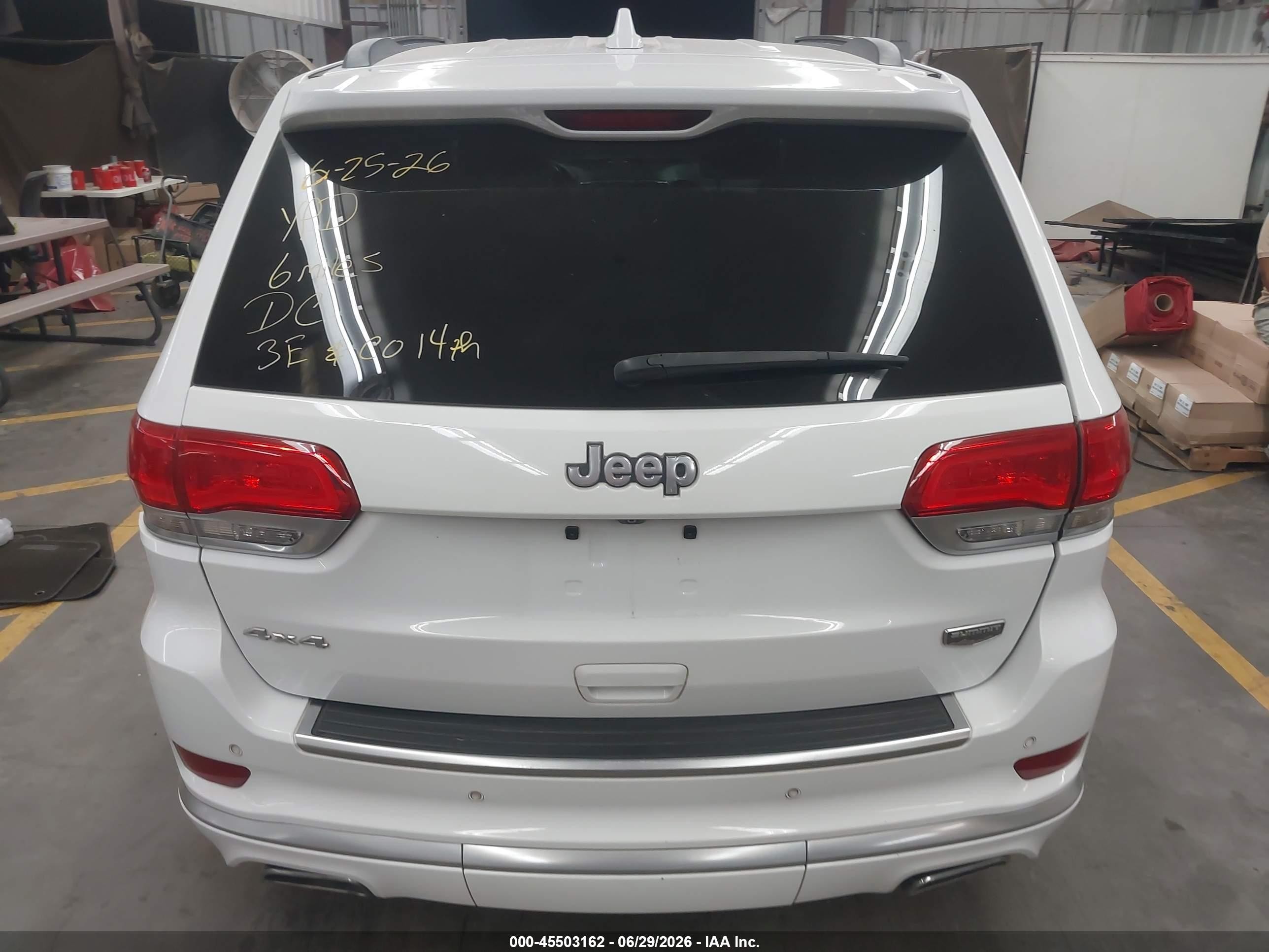 2015 Jeep Grand Cherokee Summit White vin: 1C4RJFJG8FC822605