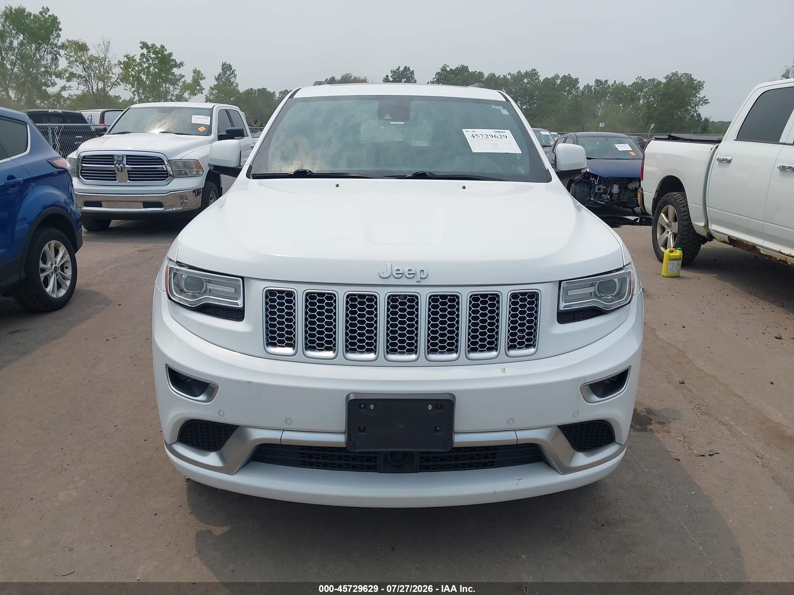 2015 Jeep Grand Cherokee Summit White vin: 1C4RJFJG8FC879001