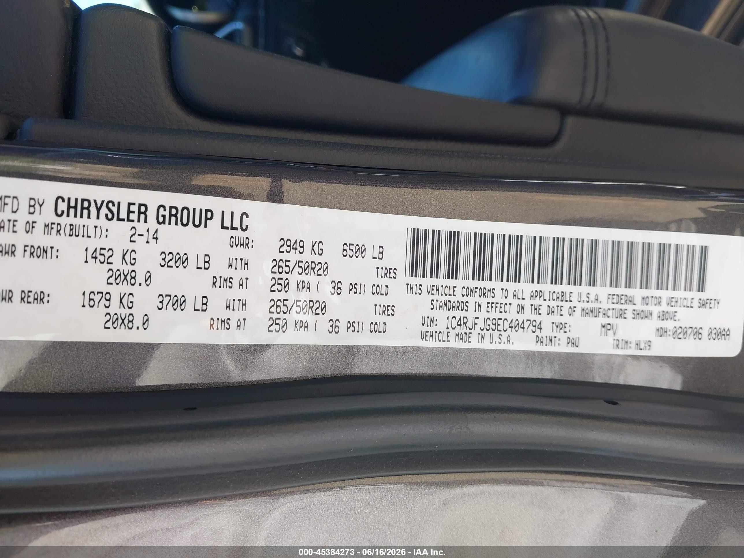 2014 Jeep Grand Cherokee Summit Gray vin: 1C4RJFJG9EC404794