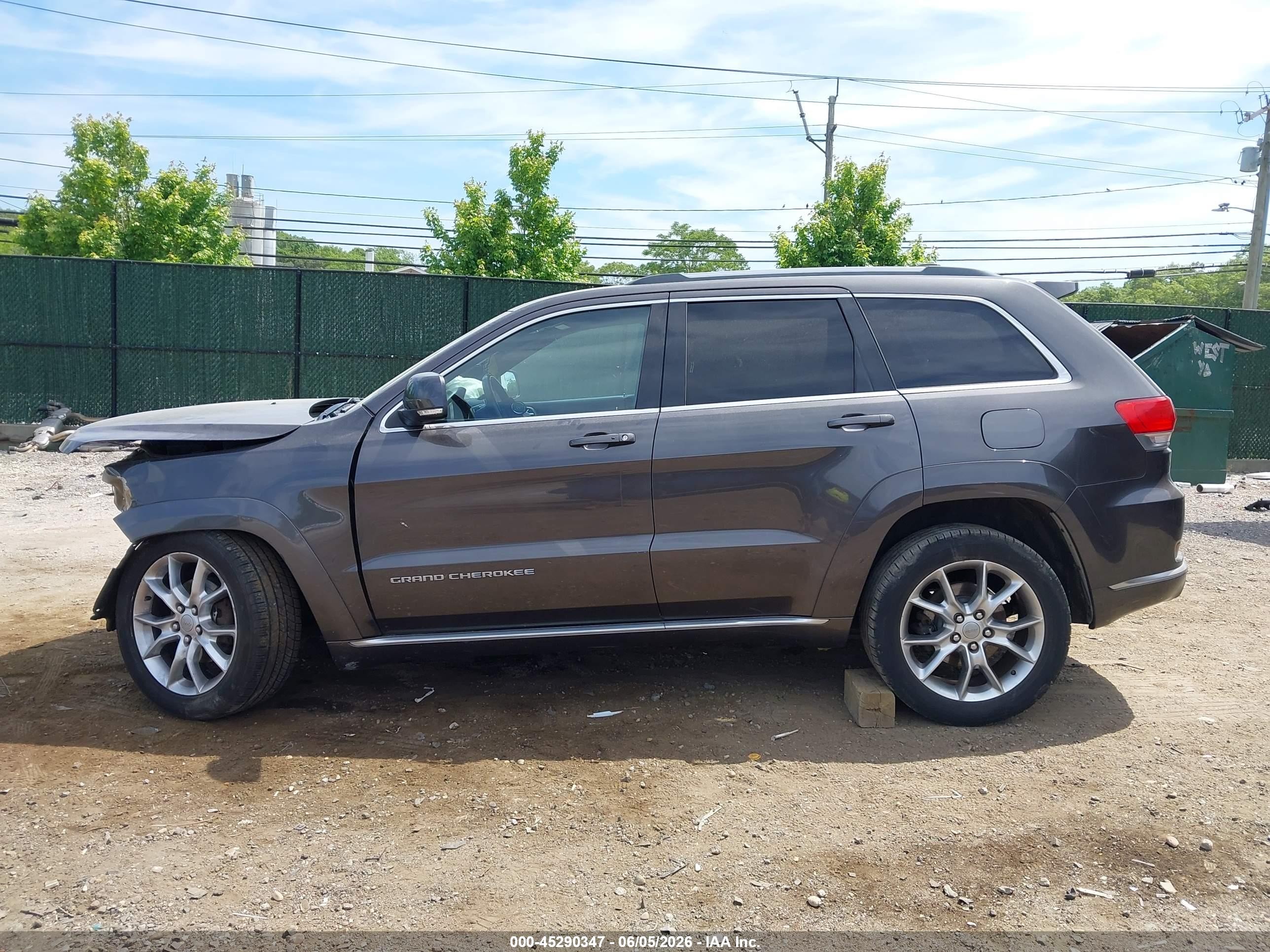 2015 Jeep Grand Cherokee Summit Gray vin: 1C4RJFJG9FC778436