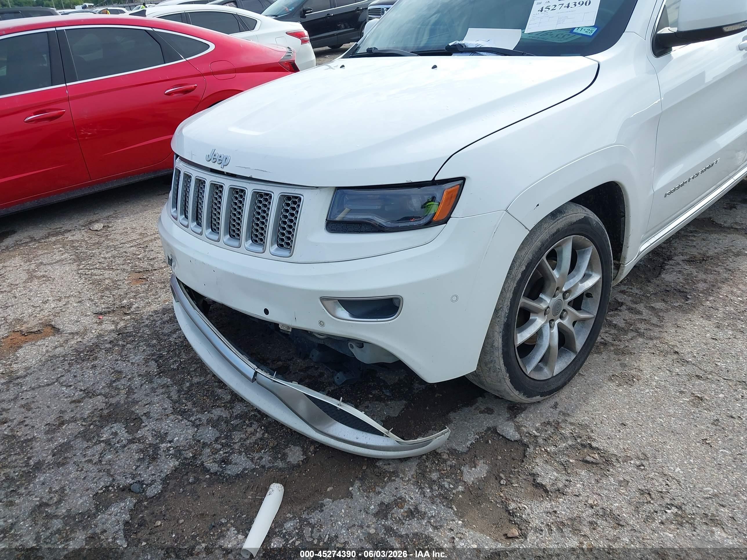 2015 Jeep Grand Cherokee Summit Белый vin: 1C4RJFJGXFC641862