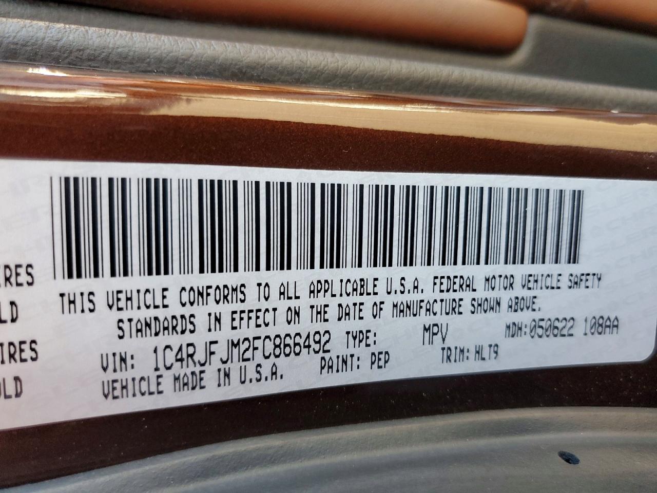 2015 Jeep Grand Cherokee Summit Brown vin: 1C4RJFJM2FC866492