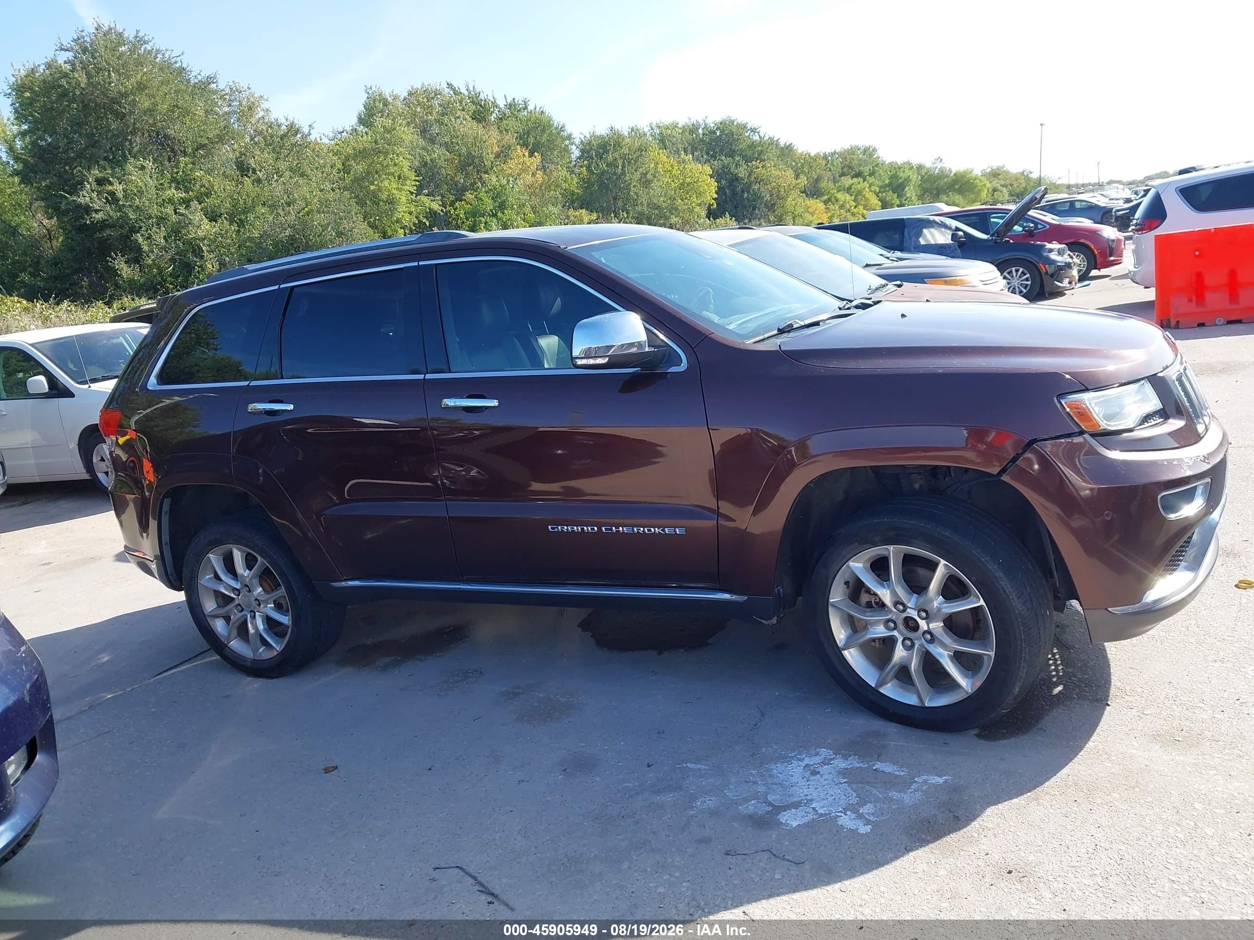 2014 Jeep Grand Cherokee Summit Burgundy vin: 1C4RJFJMXEC109094