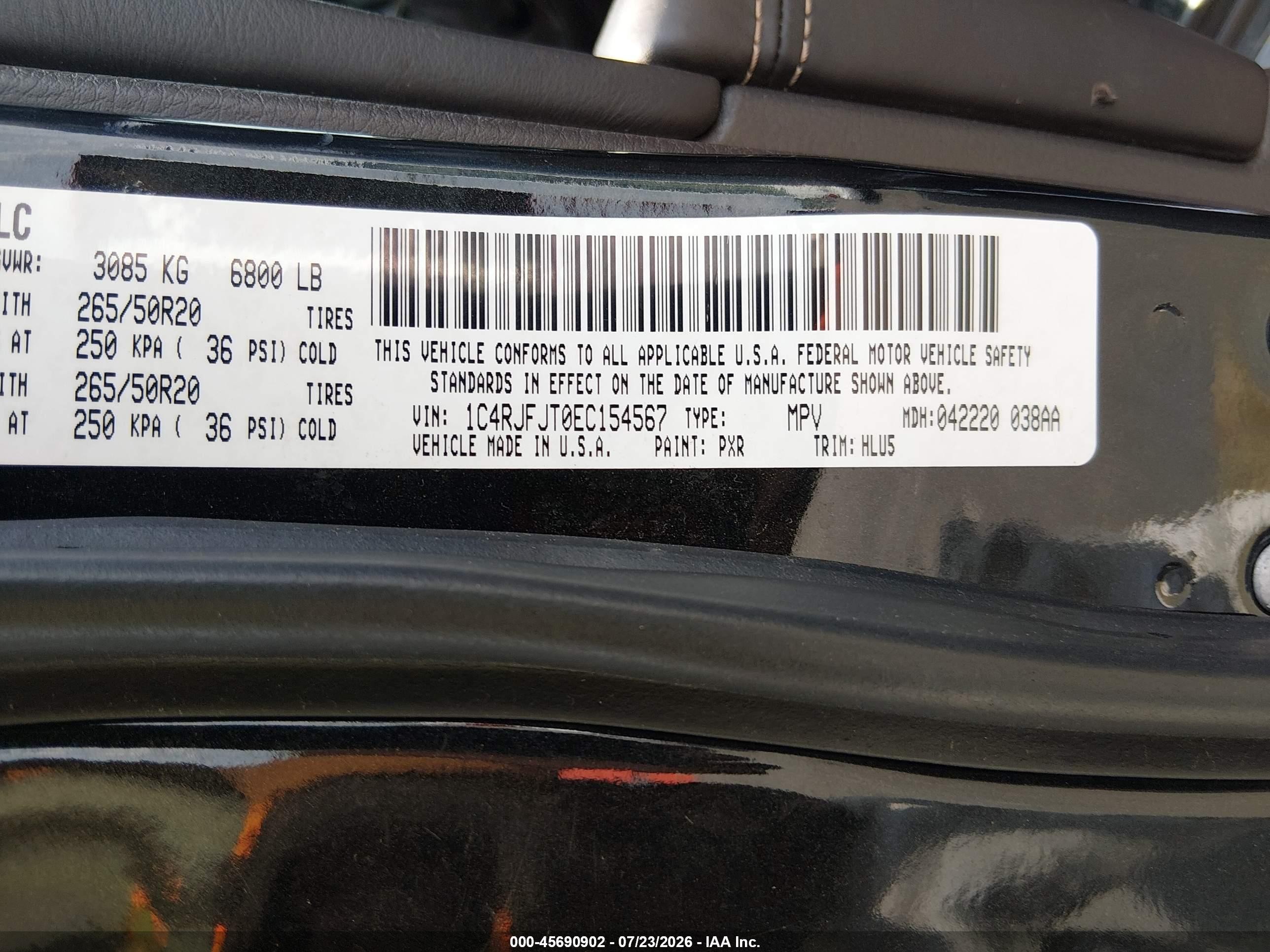 2014 Jeep Grand Cherokee Summit Black vin: 1C4RJFJT0EC154567
