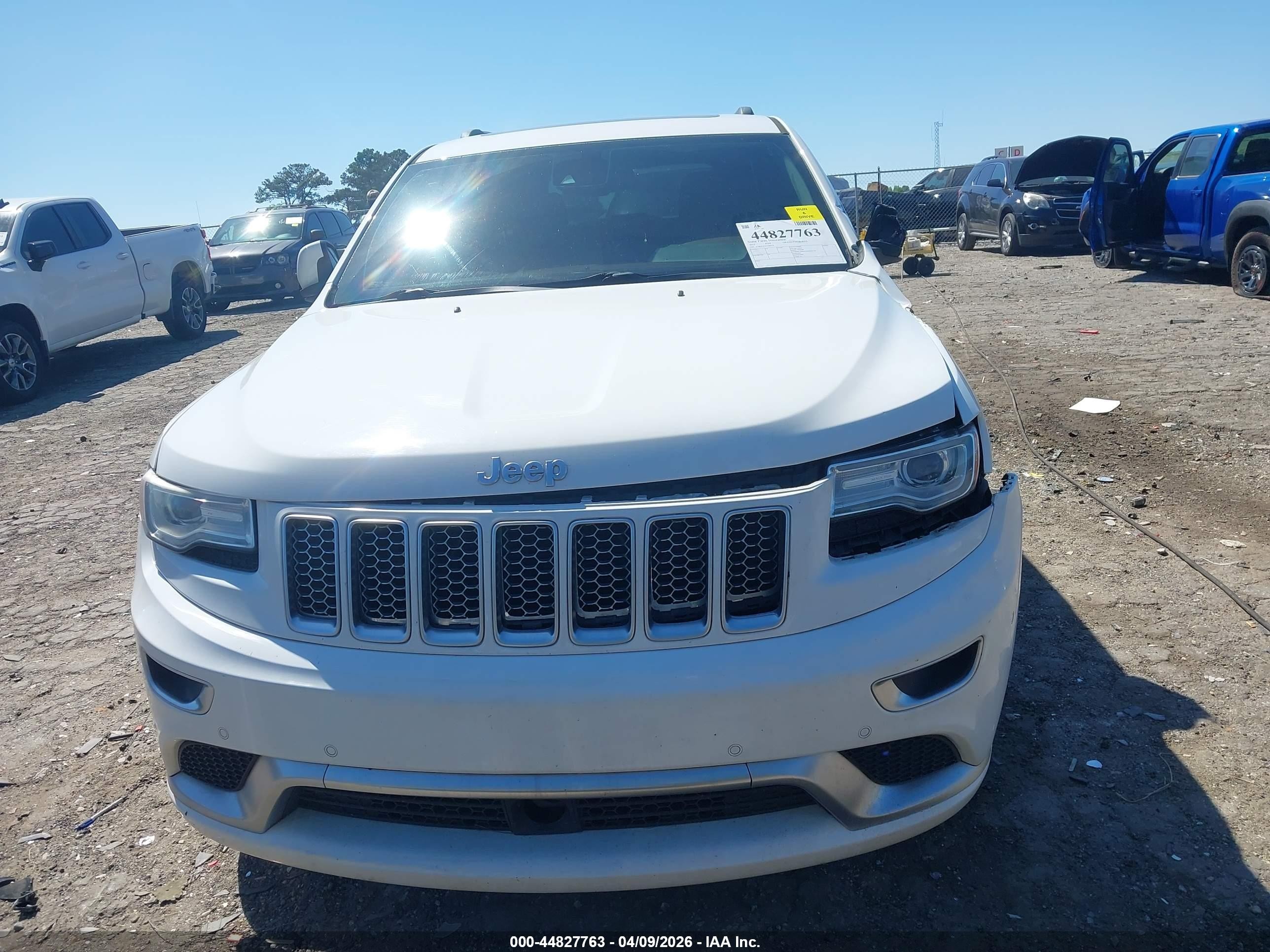 2015 Jeep Grand Cherokee Summit White vin: 1C4RJFJT1FC684354