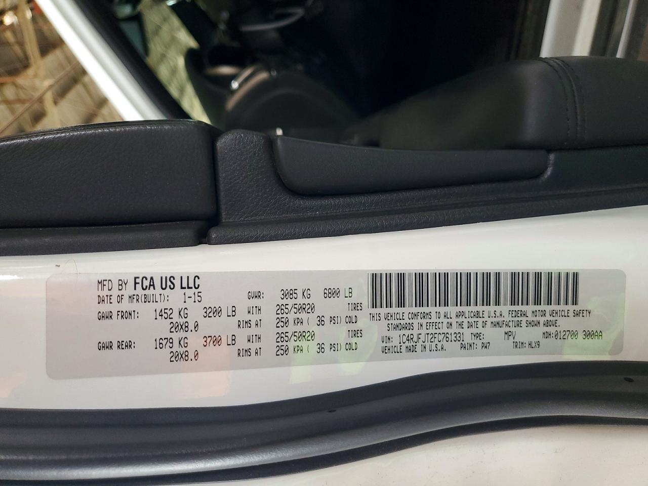2015 Jeep Grand Cherokee Summit White vin: 1C4RJFJT2FC761331