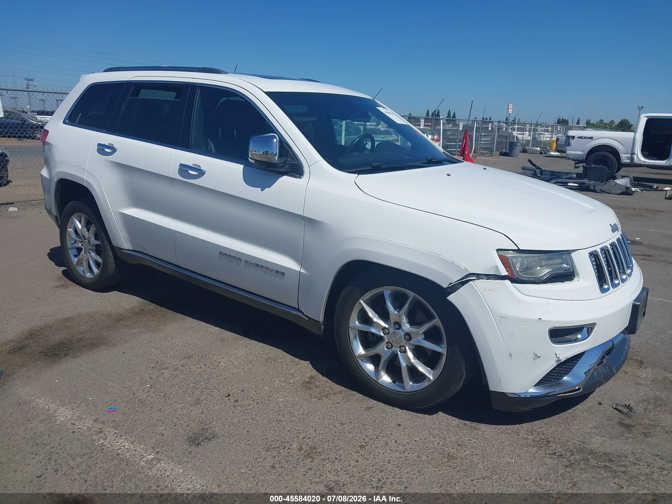 2014 Jeep Grand Cherokee Summit White vin: 1C4RJFJT5EC125713