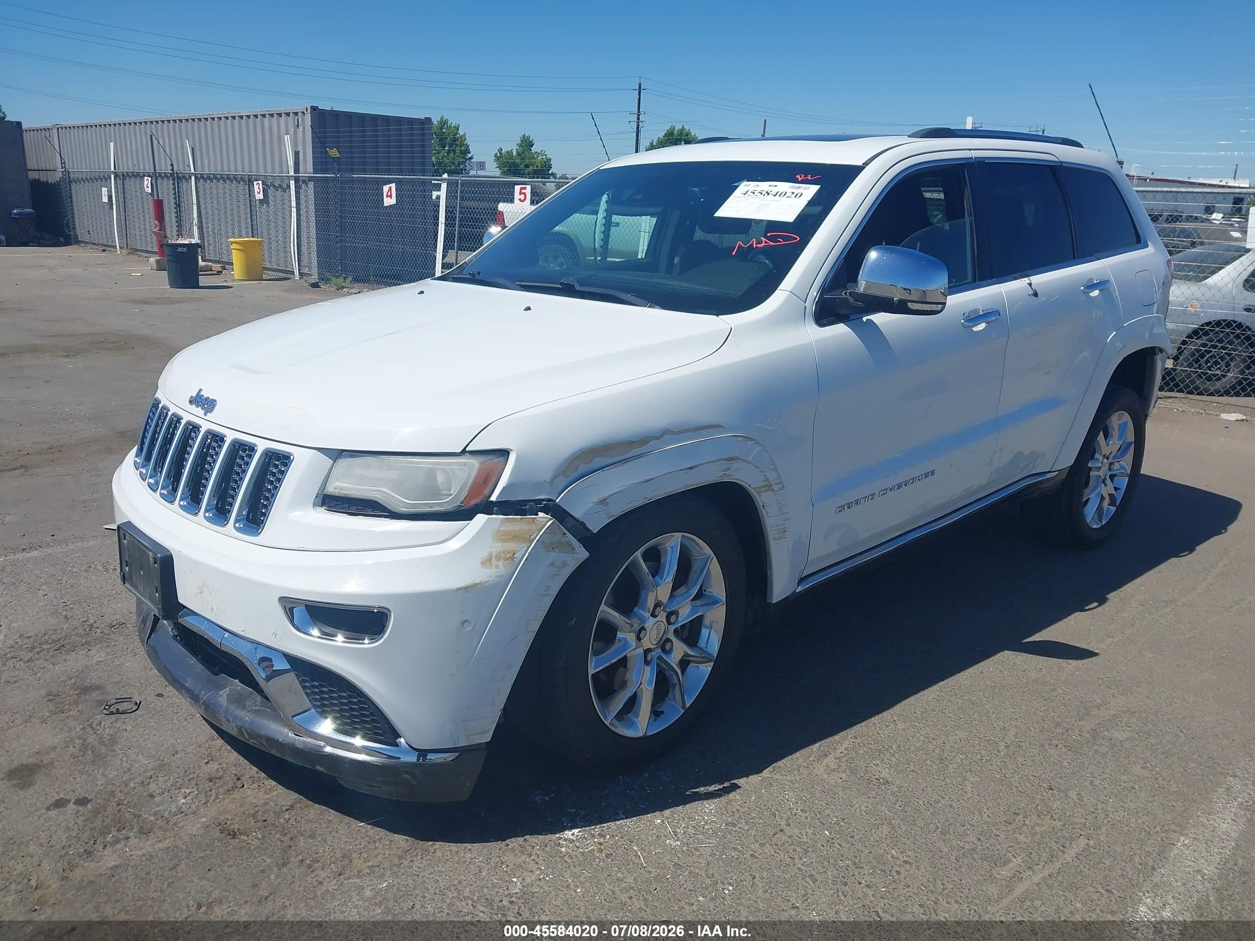 2014 Jeep Grand Cherokee Summit White vin: 1C4RJFJT5EC125713