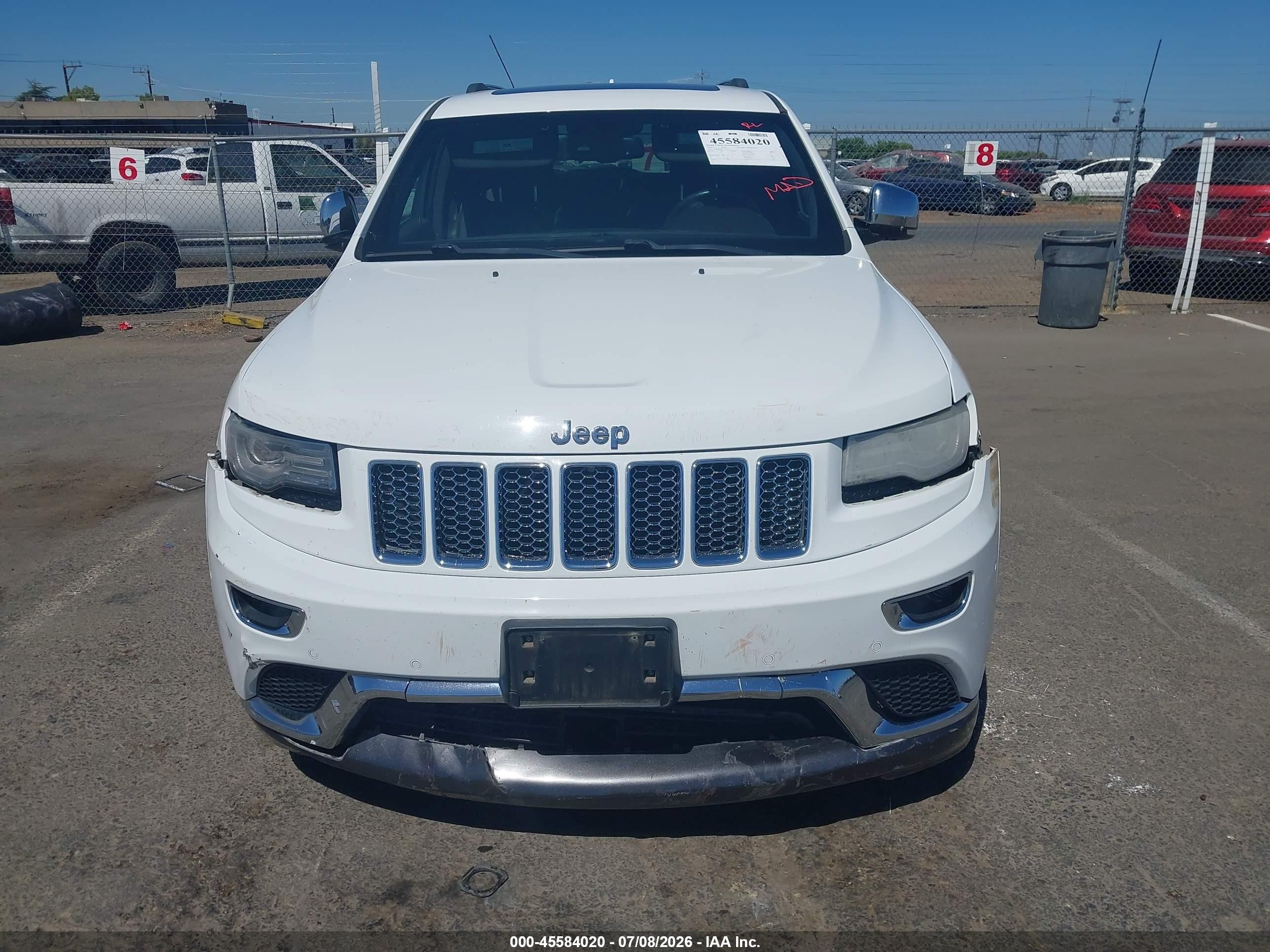 2014 Jeep Grand Cherokee Summit White vin: 1C4RJFJT5EC125713