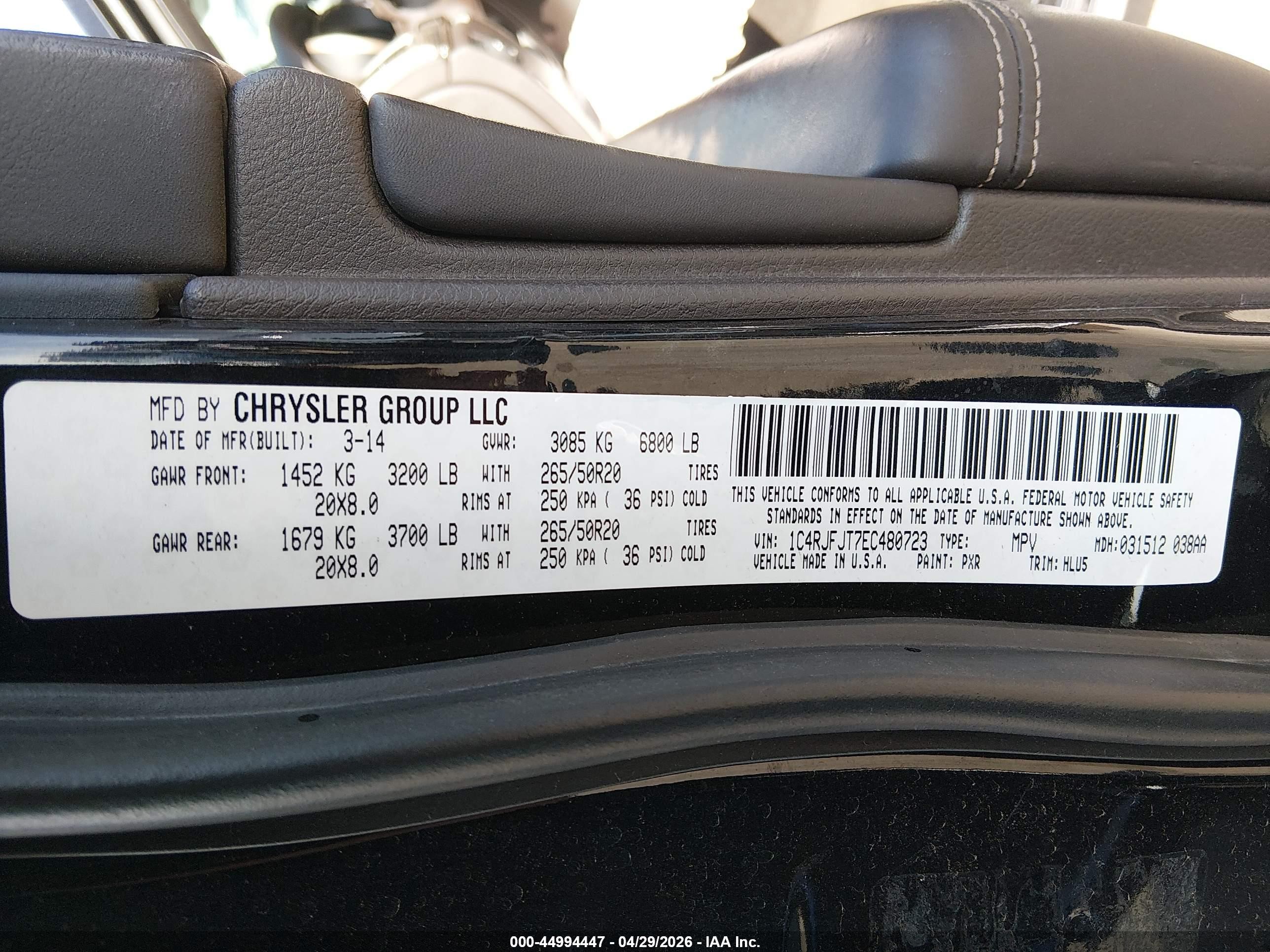 2014 Jeep Grand Cherokee Summit Black vin: 1C4RJFJT7EC480723