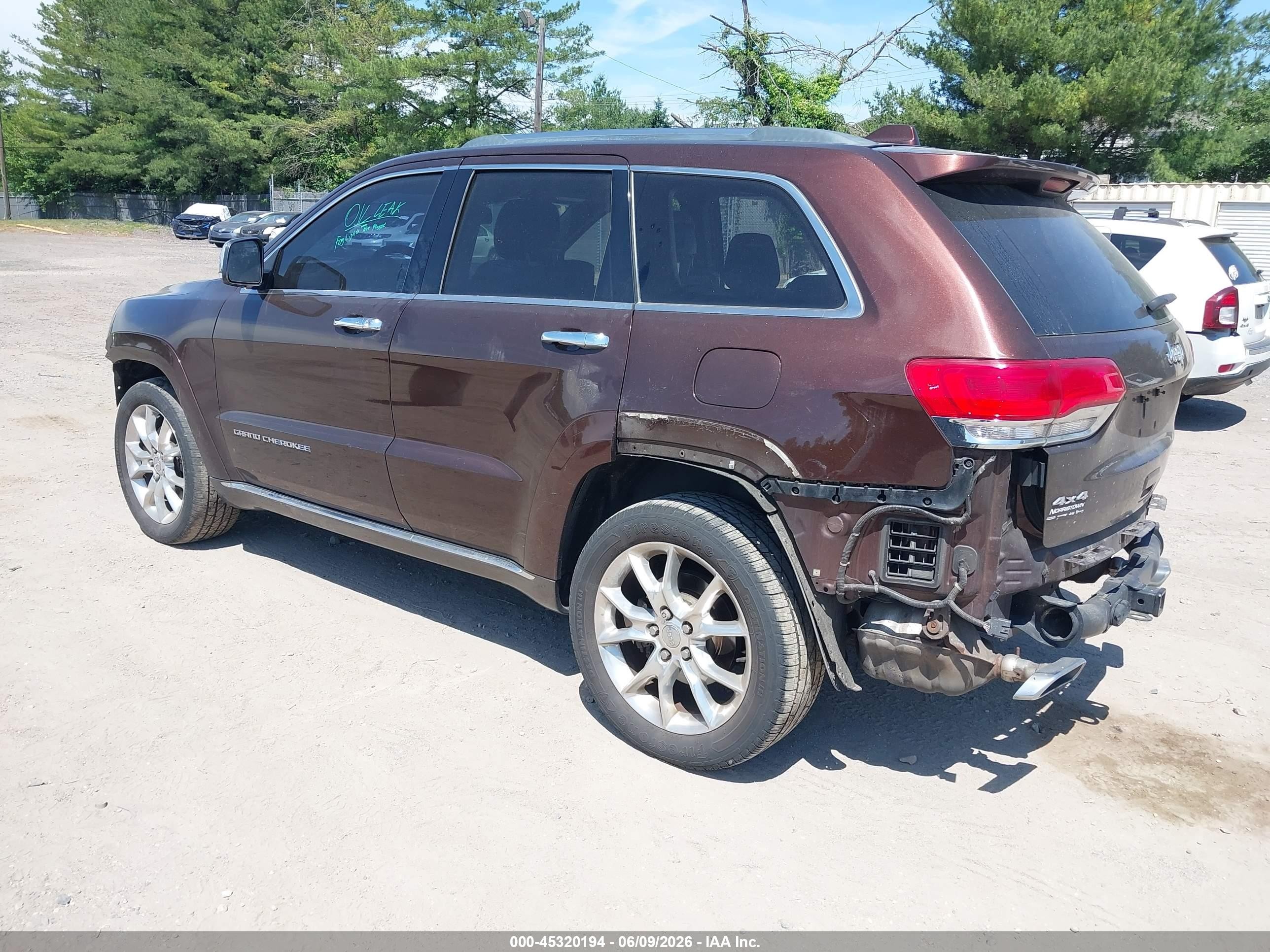 2014 Jeep Grand Cherokee Summit Brown vin: 1C4RJFJT8EC557082