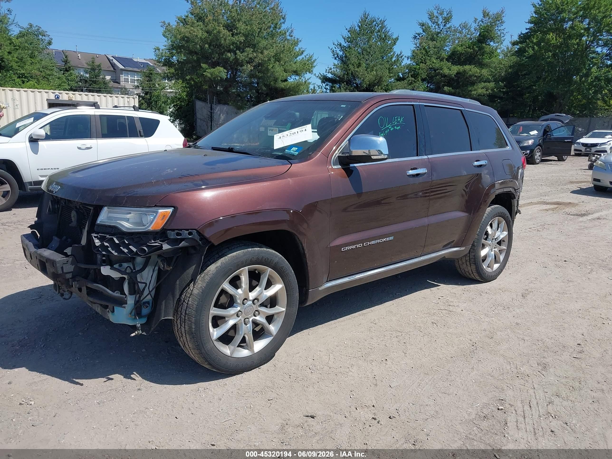 2014 Jeep Grand Cherokee Summit Brown vin: 1C4RJFJT8EC557082