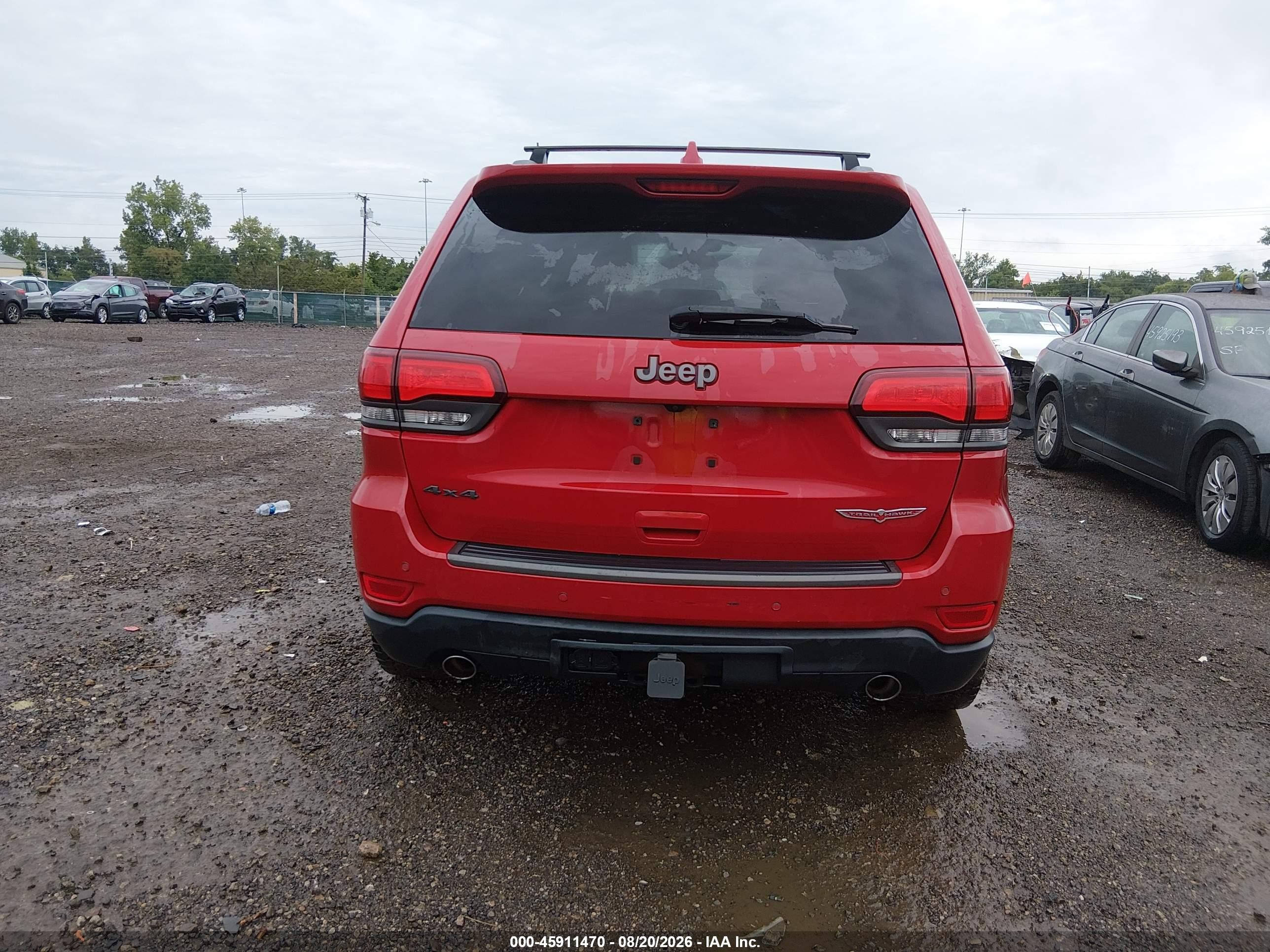 2017 Jeep Grand Cherokee Trailhawk Red vin: 1C4RJFLGXHC790160