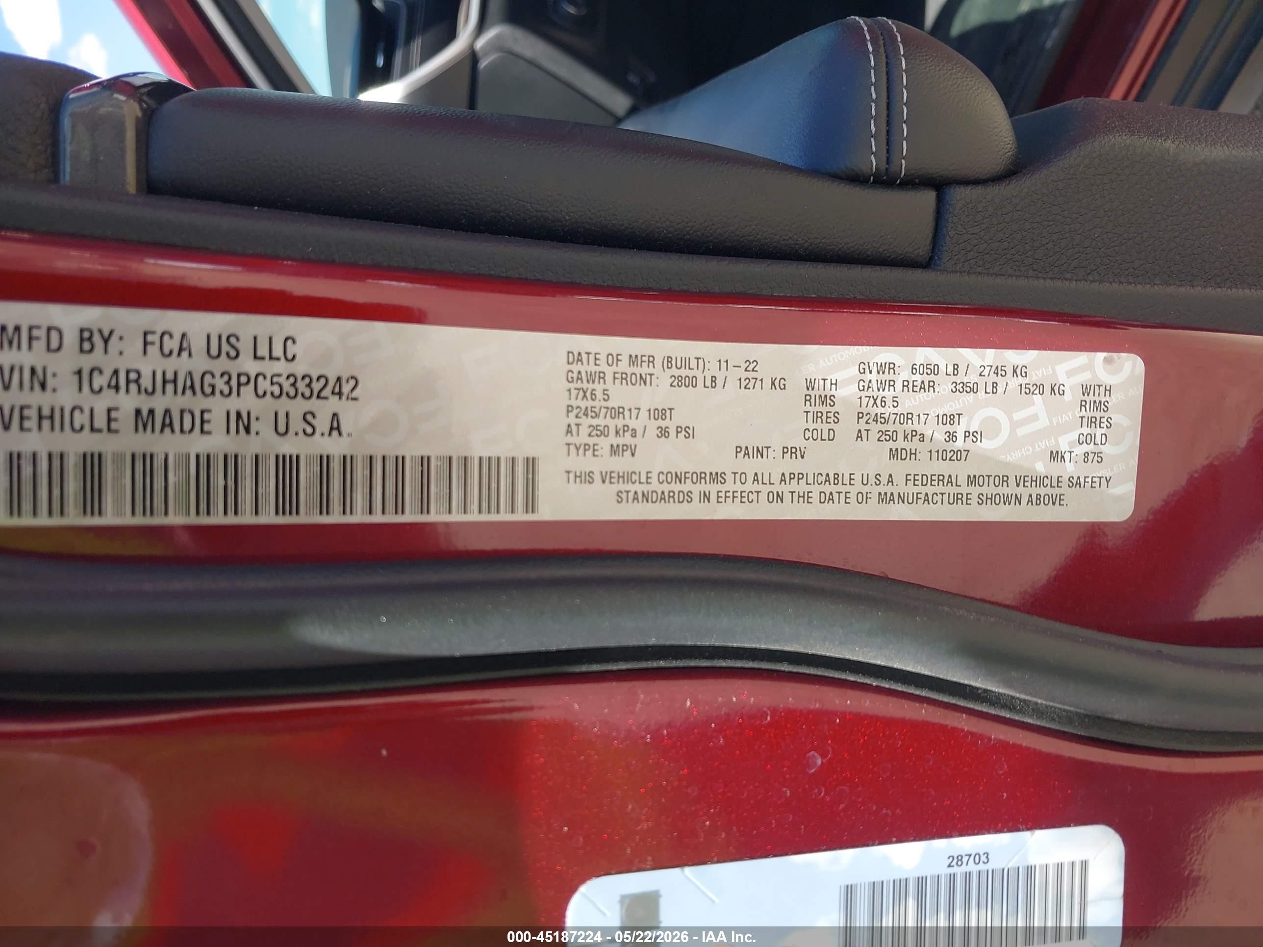 2023 Jeep Grand Cherokee Laredo 4x4 Красный vin: 1C4RJHAG3PC533242