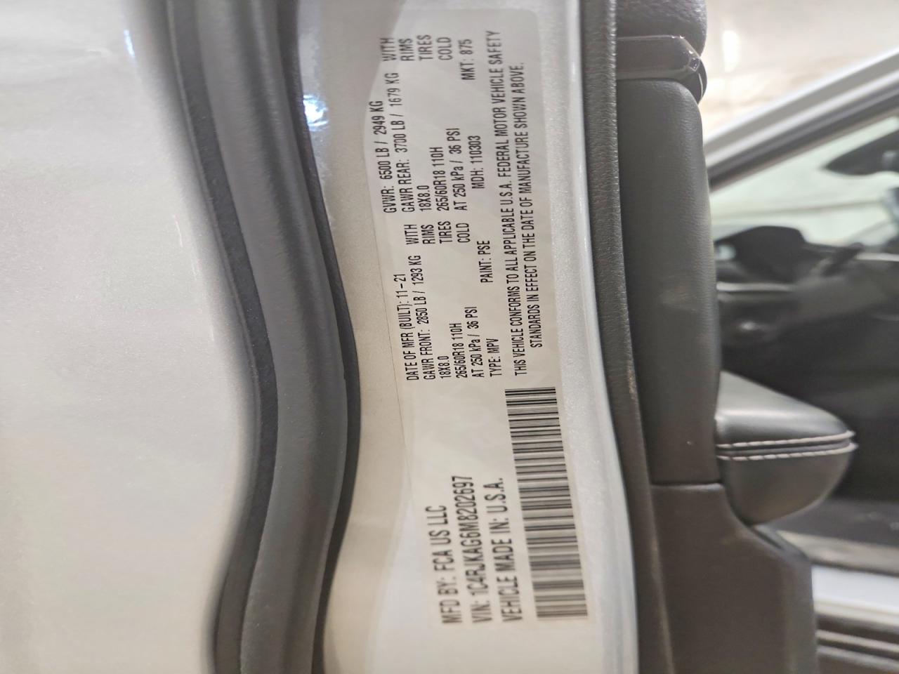 2021 Jeep Grand Cherokee L Laredo Серебряный vin: 1C4RJKAG6M8202697