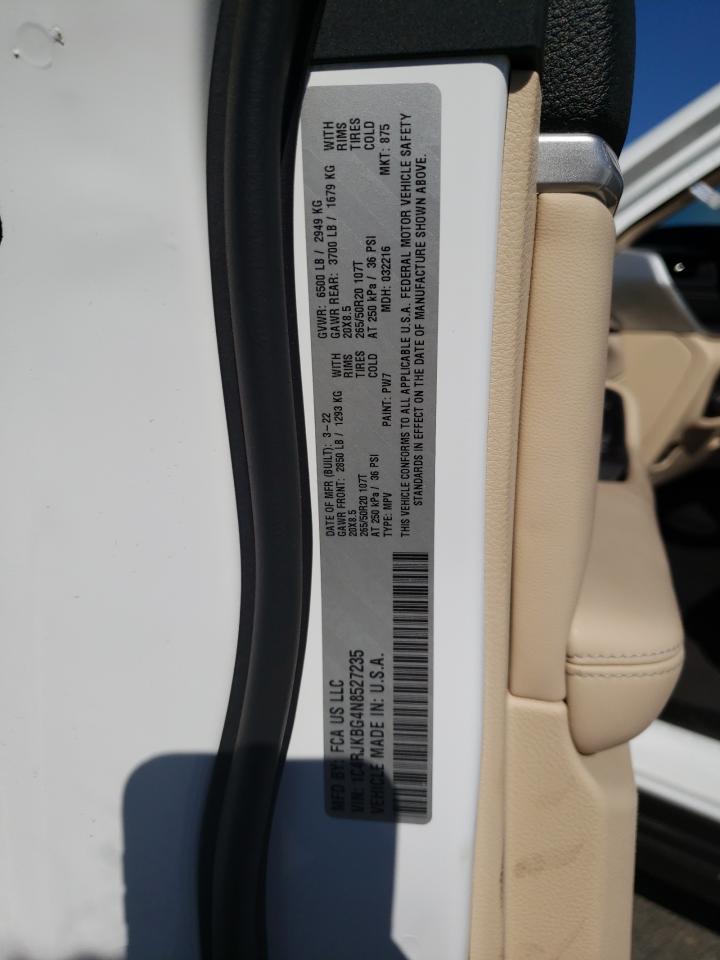 1C4RJKBG4N8527235 — 2022 JEEP GRAND History & VIN | AutoHelperBot