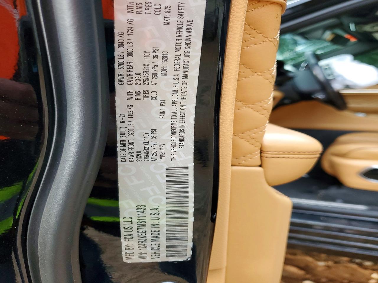 2021 Jeep Grand Cherokee L Summit Черный vin: 1C4RJKEG7M8111433
