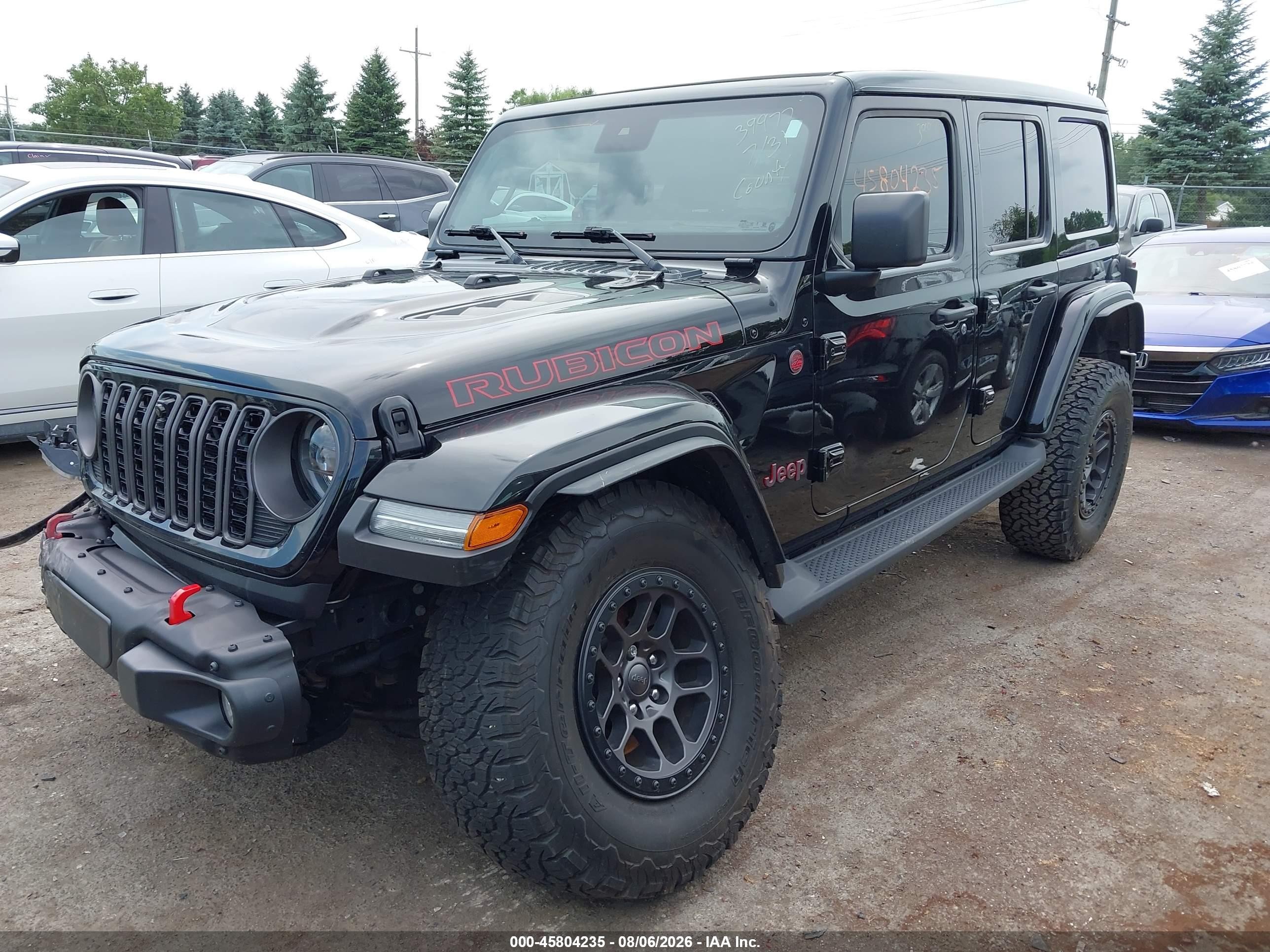2024 Jeep Wrangler 4-door Recon 4x4 Черный vin: 1C4RJXFG9RW239977