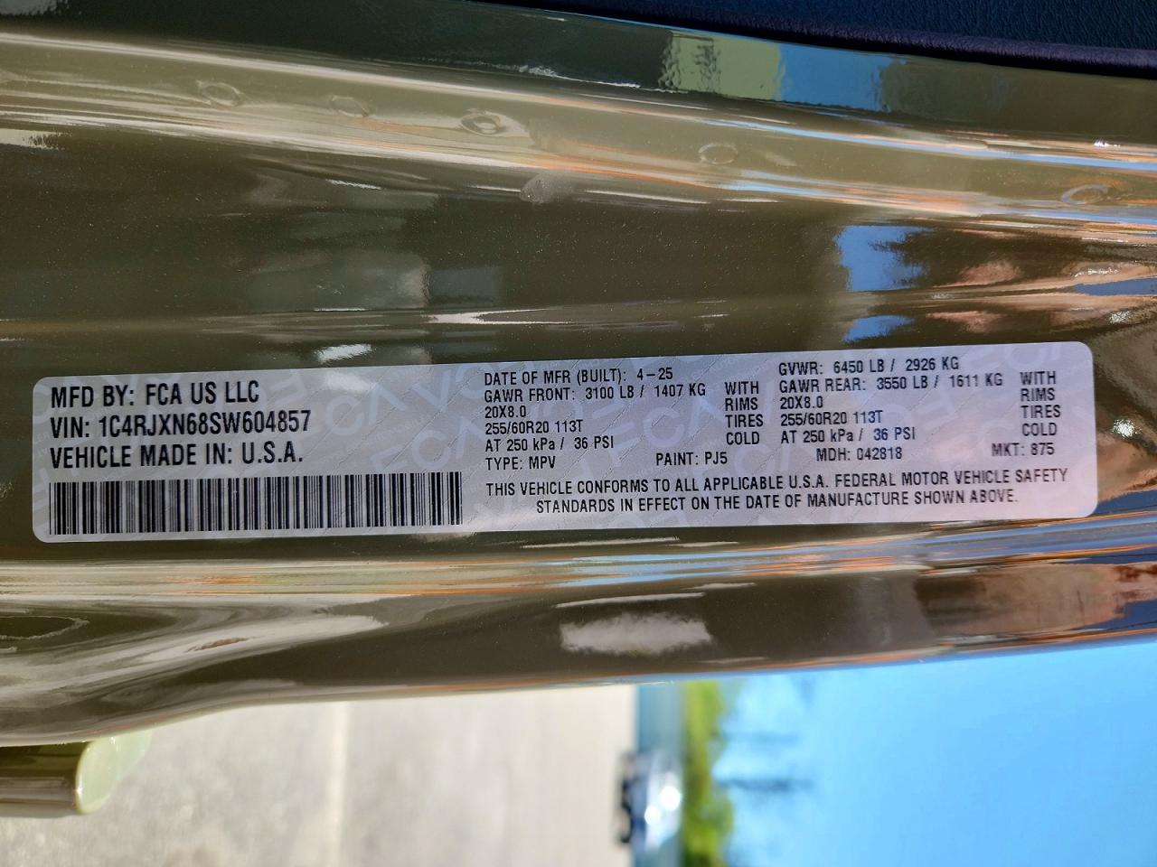 2025 Jeep Wrangler Sport 4xe Green vin: 1C4RJXN68SW604857