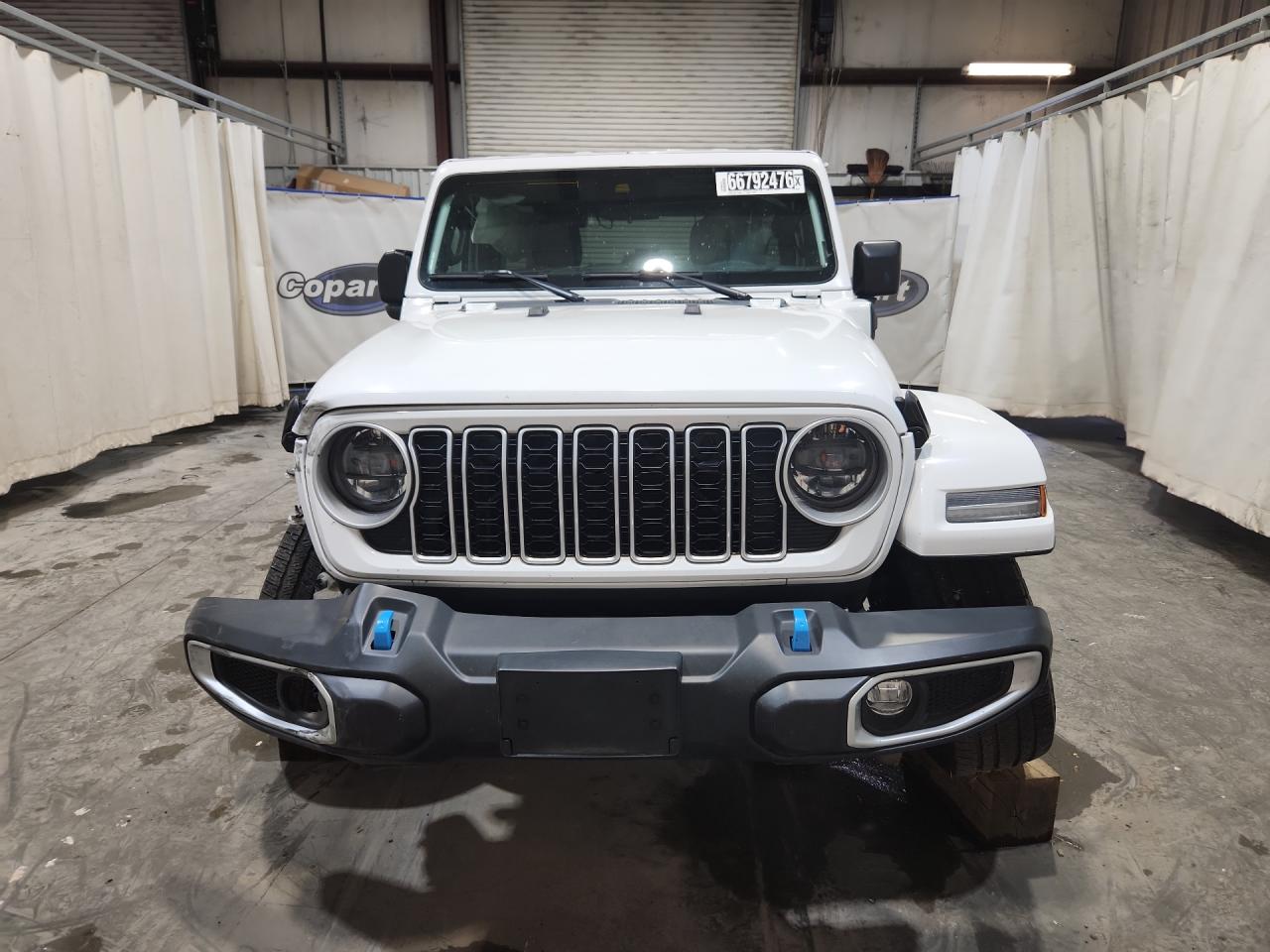 2024 Jeep Wrangler Sahara 4xe White vin: 1C4RJXP65RW232644 Damage: Hood, Dent(S) W/ Paint Dmg, 3 To 4 Inches