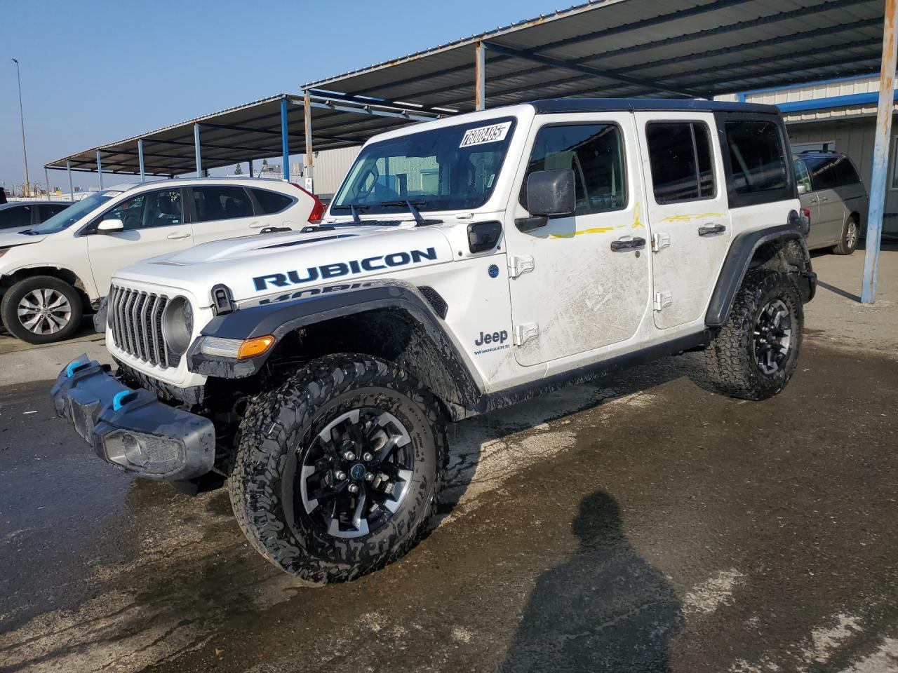 2025 Jeep Wrangler Rubicon 4xe White vin: 1C4RJXR62SW575429 Damage: Left Rear Door, Heavy Scratch, > 12 Inches