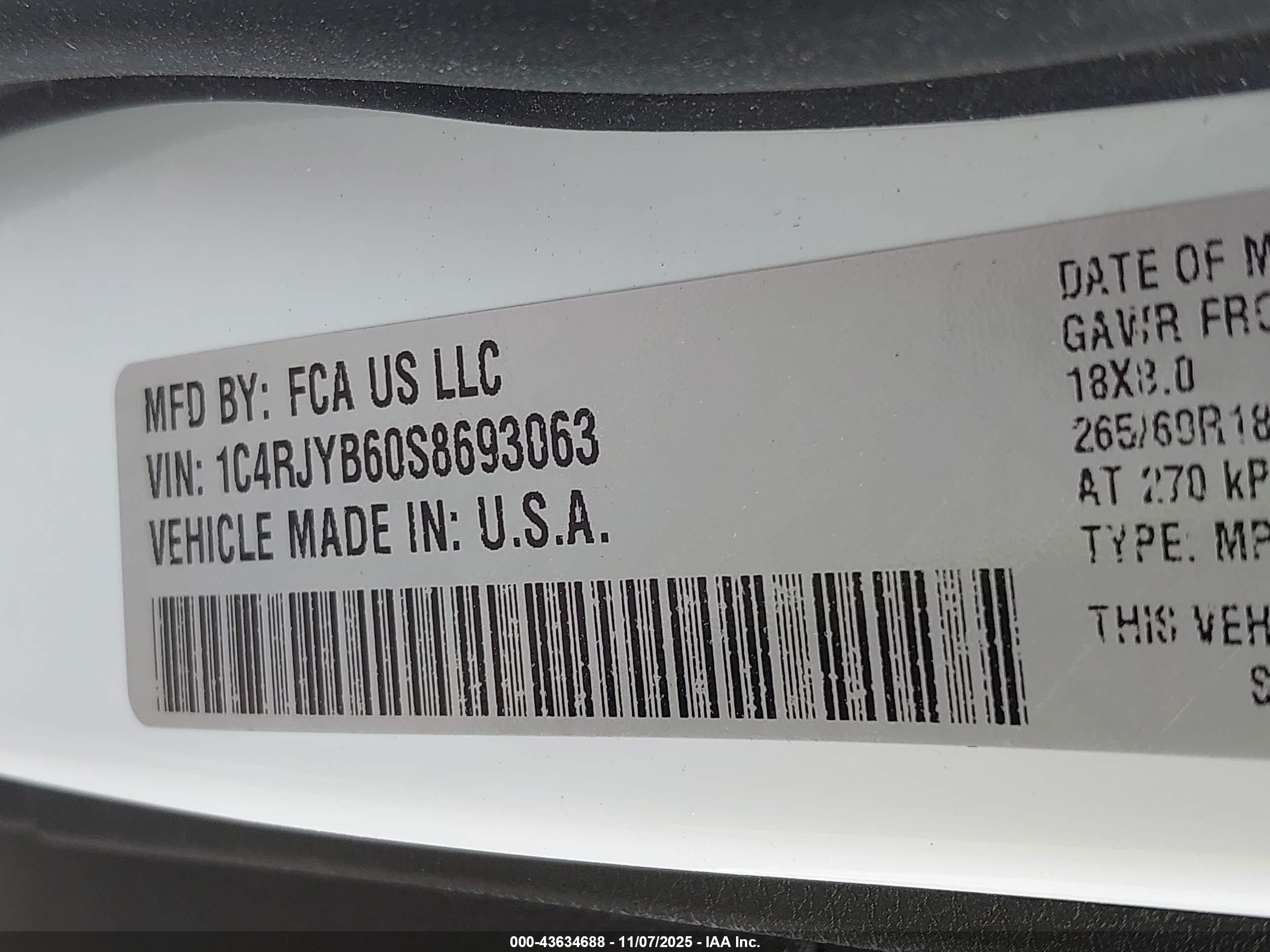 2025 Jeep Grand Cherokee 4xe   Белый vin: 1C4RJYB60S8693063