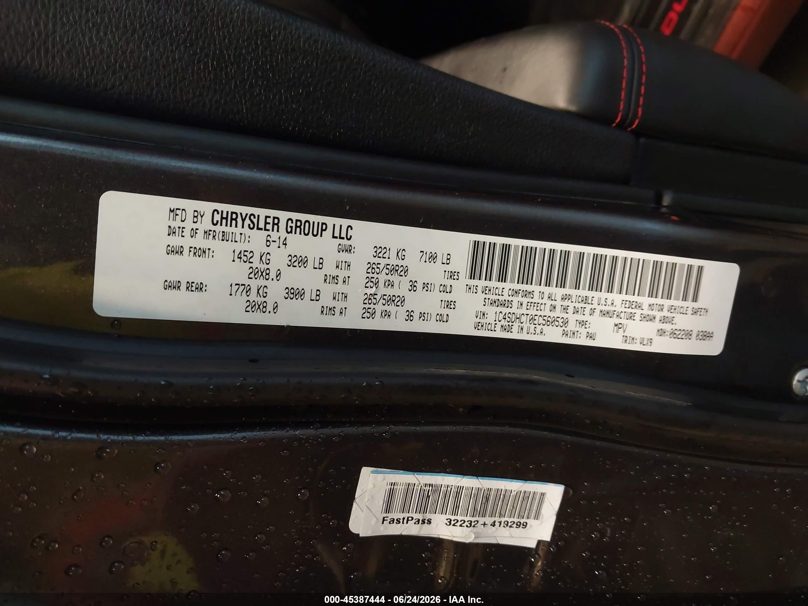 2014 Dodge Durango R/t Orange vin: 1C4SDHCT0EC560530