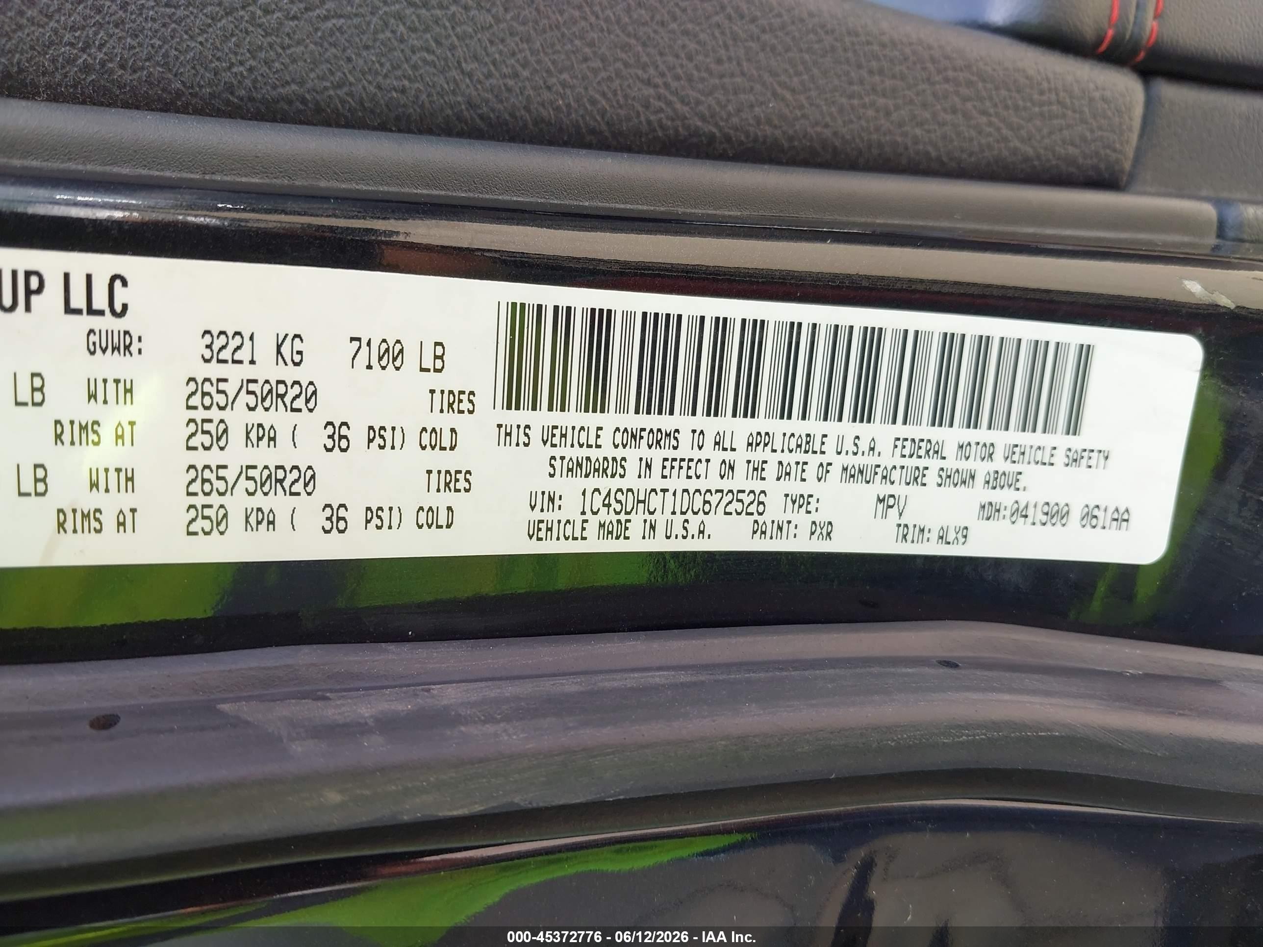 2013 Dodge Durango R/t Black vin: 1C4SDHCT1DC672526