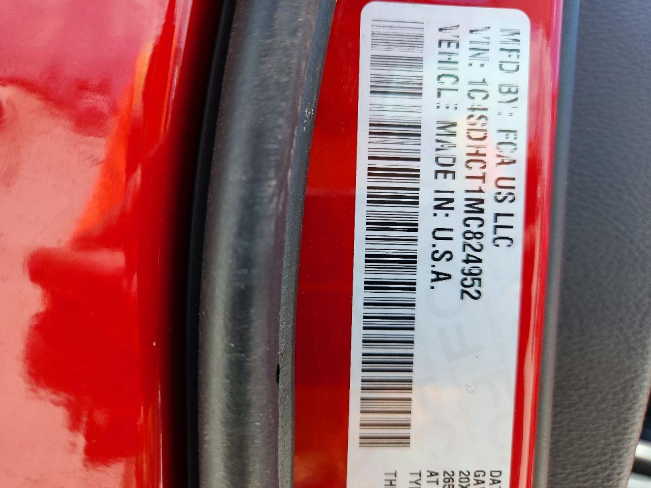 2021 Dodge Durango R Red vin: 1C4SDHCT1MC824952