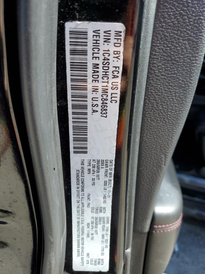 2021 Dodge Durango R/t Black vin: 1C4SDHCT1MC846837