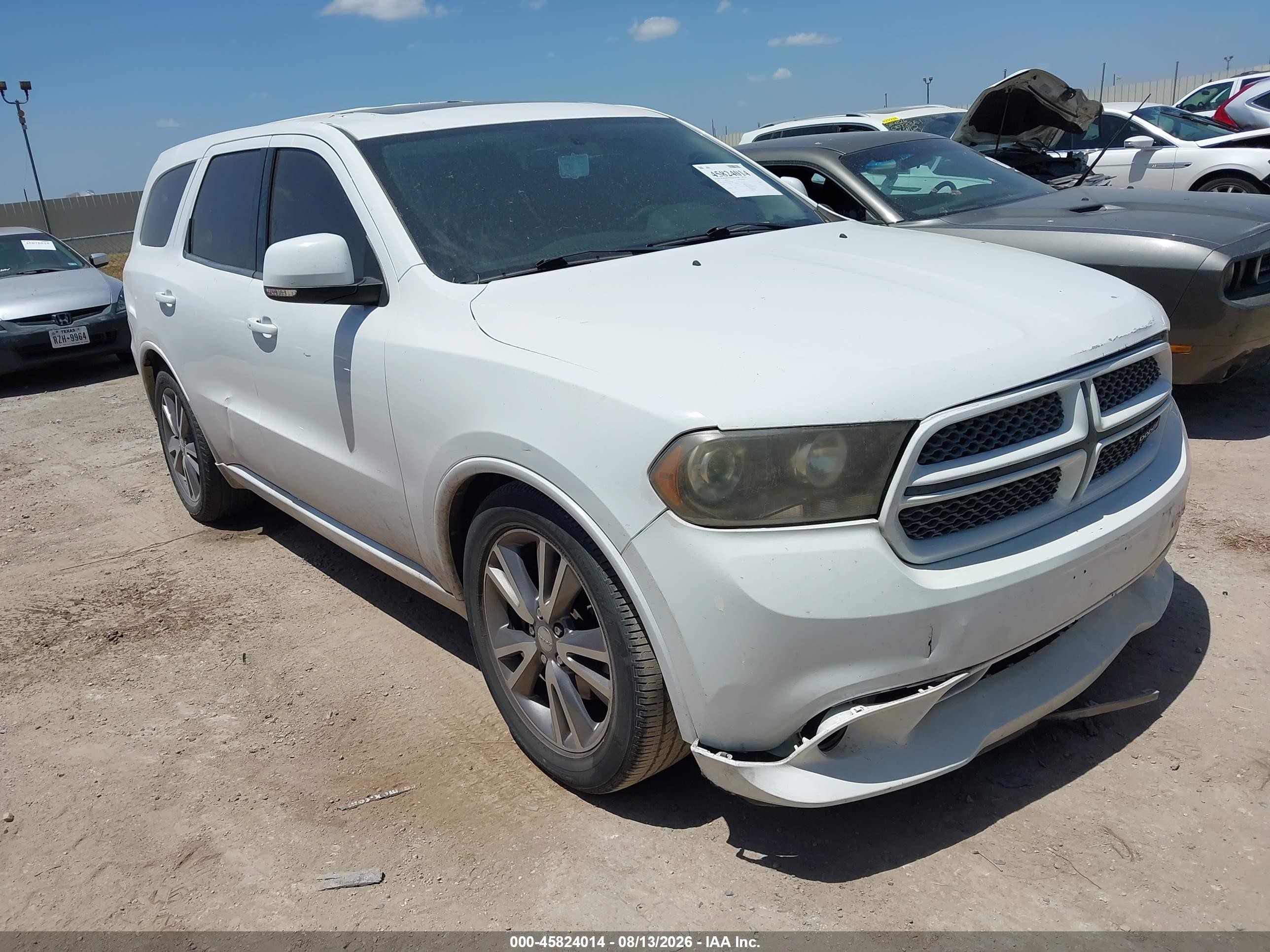 2013 Dodge Durango R/t White vin: 1C4SDHCT2DC697547